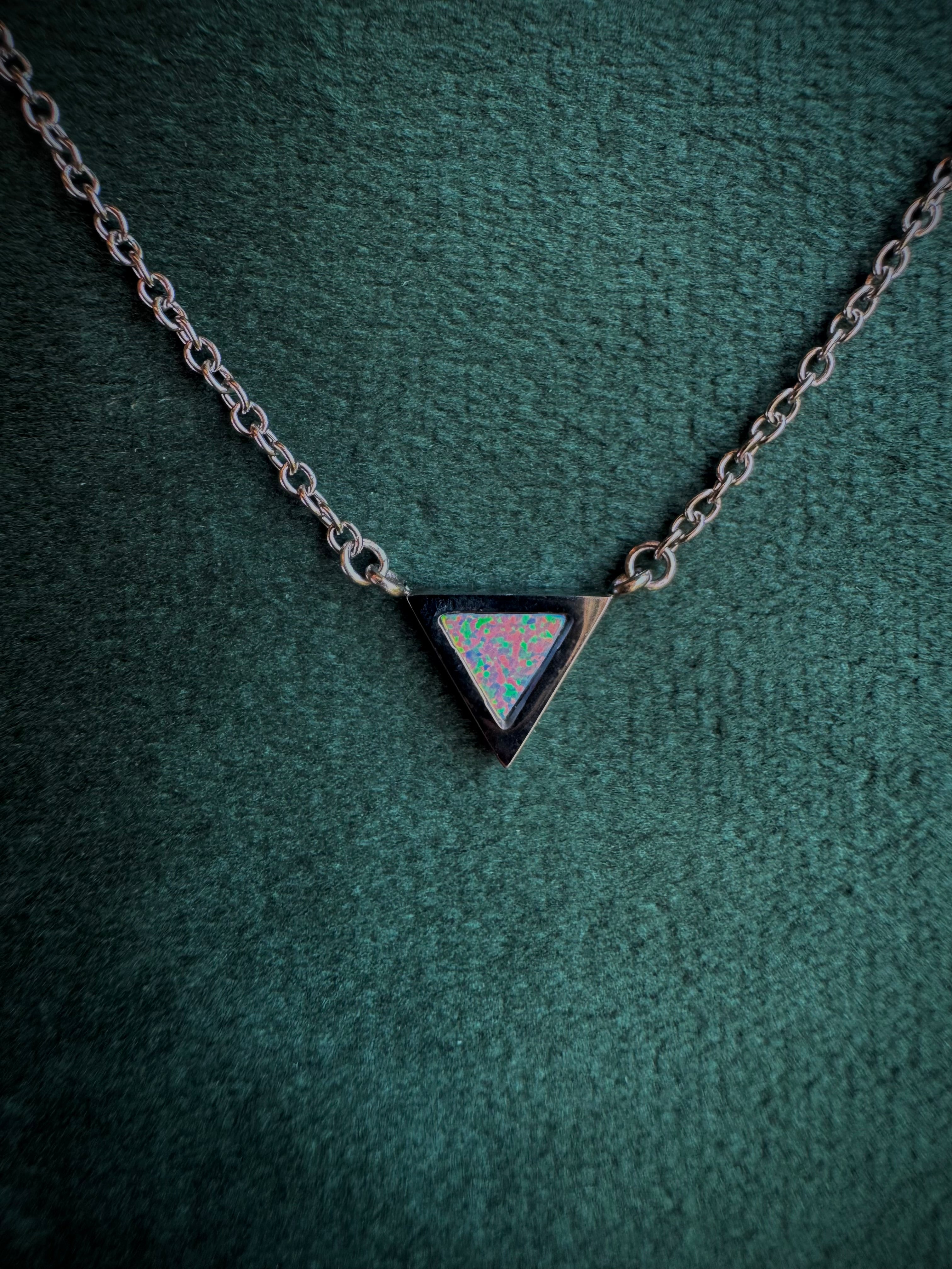 MINI Opal triangle Necklace