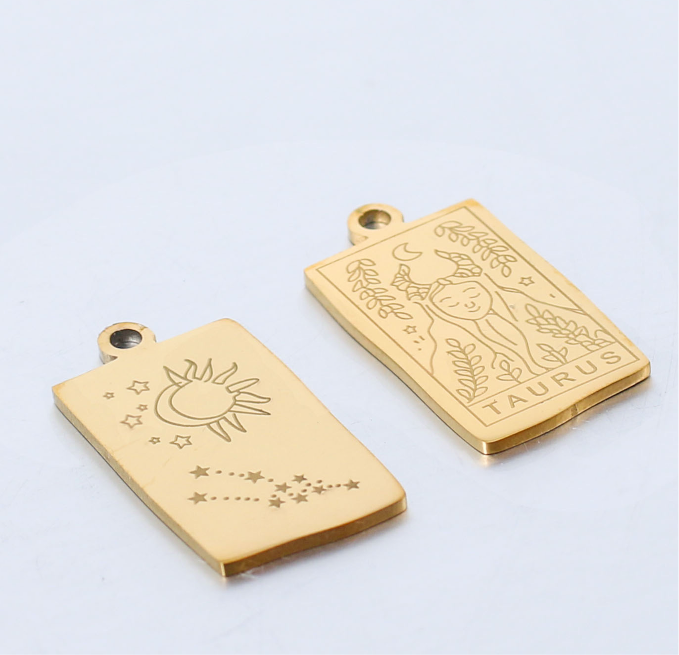 Gold Tarot Card Zodiac Necklaces