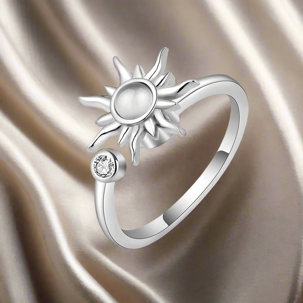 Silver Sun Fidget Ring