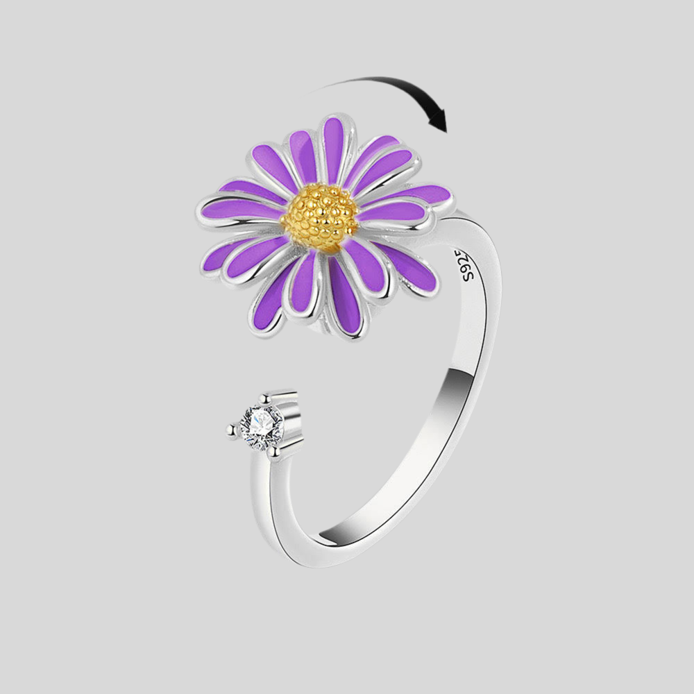 Silver Flower Fidget Ring