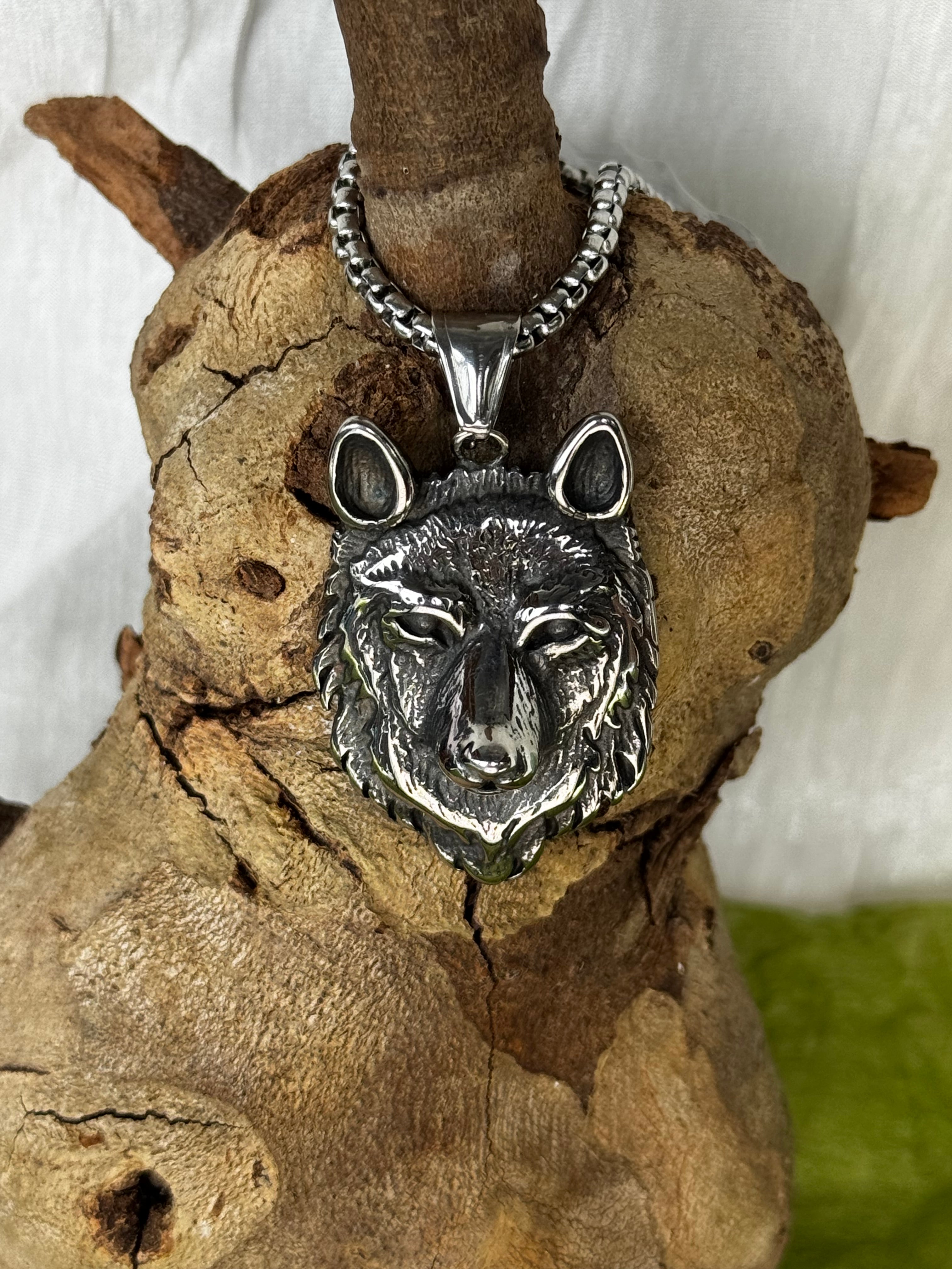 Wolf Stainless Steel Pendant