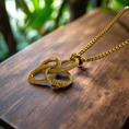 Load image into Gallery viewer, Celtic eternity knot circle snake Necklace
