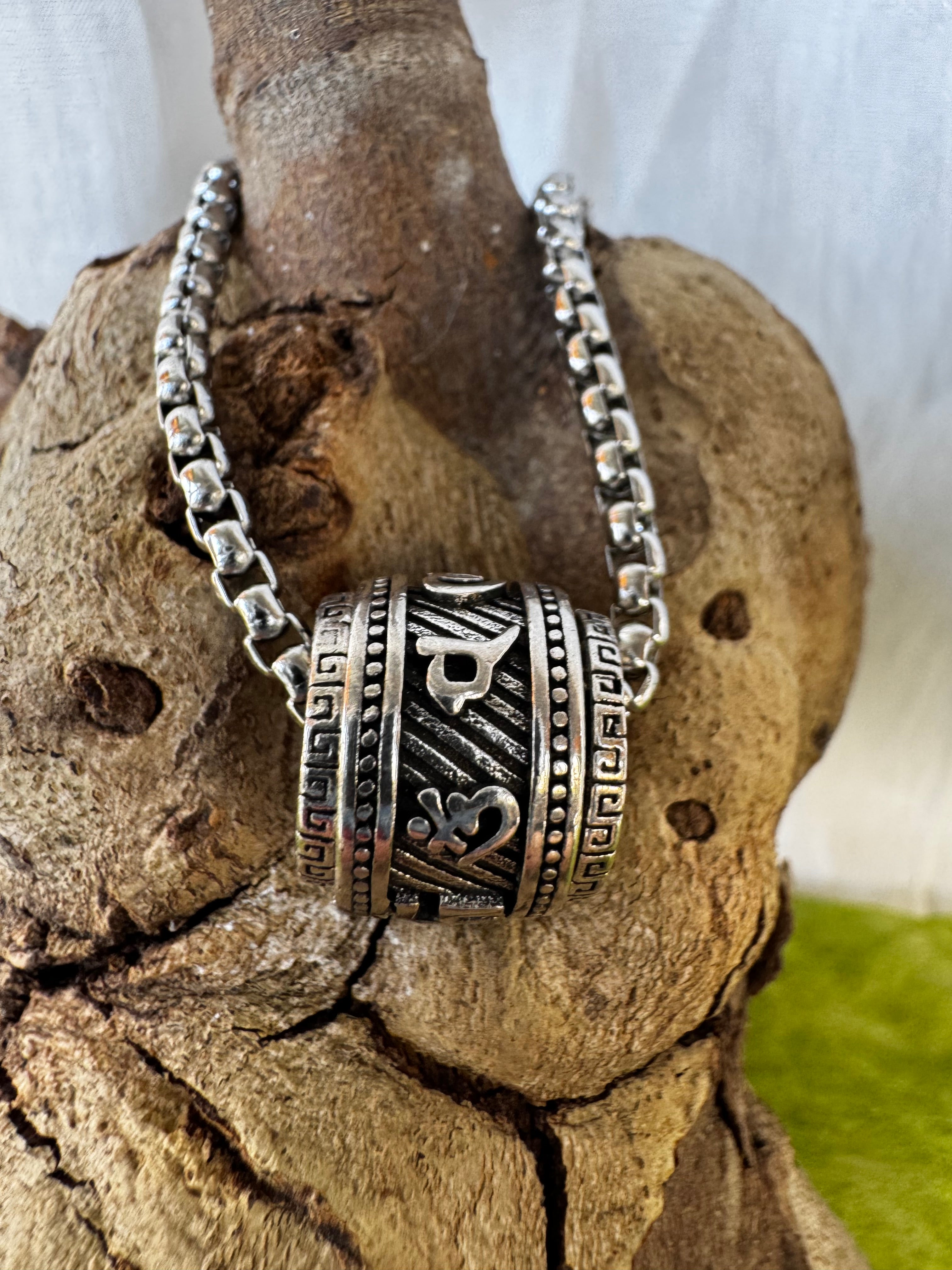 Tibetan Prayer Wheel Fidget Necklace.