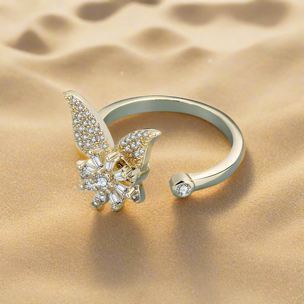 Silver / Gold Butterfly Fidget Ring