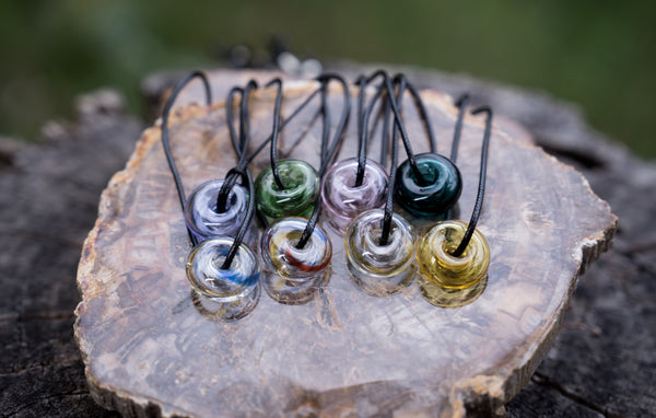 Donut Essential Oil Glass Bottle Necklace