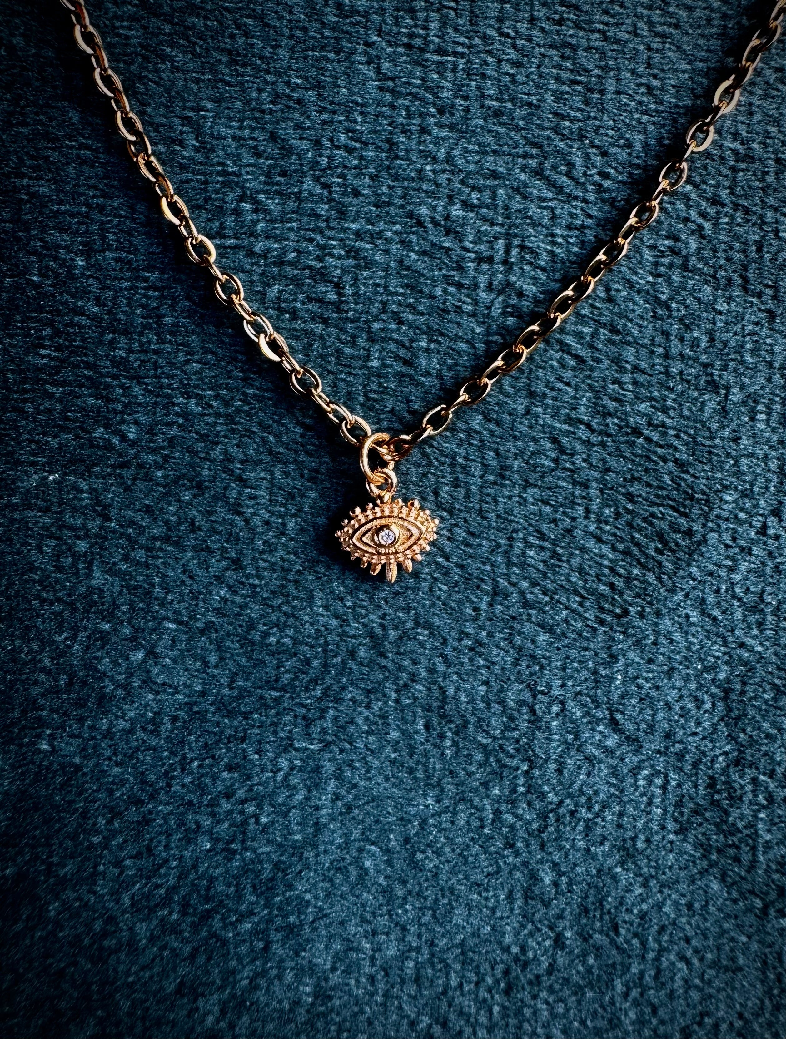 MINI Gold Evil Eye S925