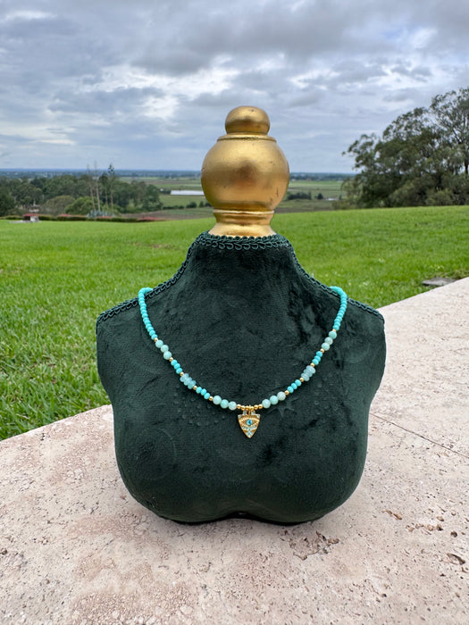 Amazonite Evil Eye Necklace