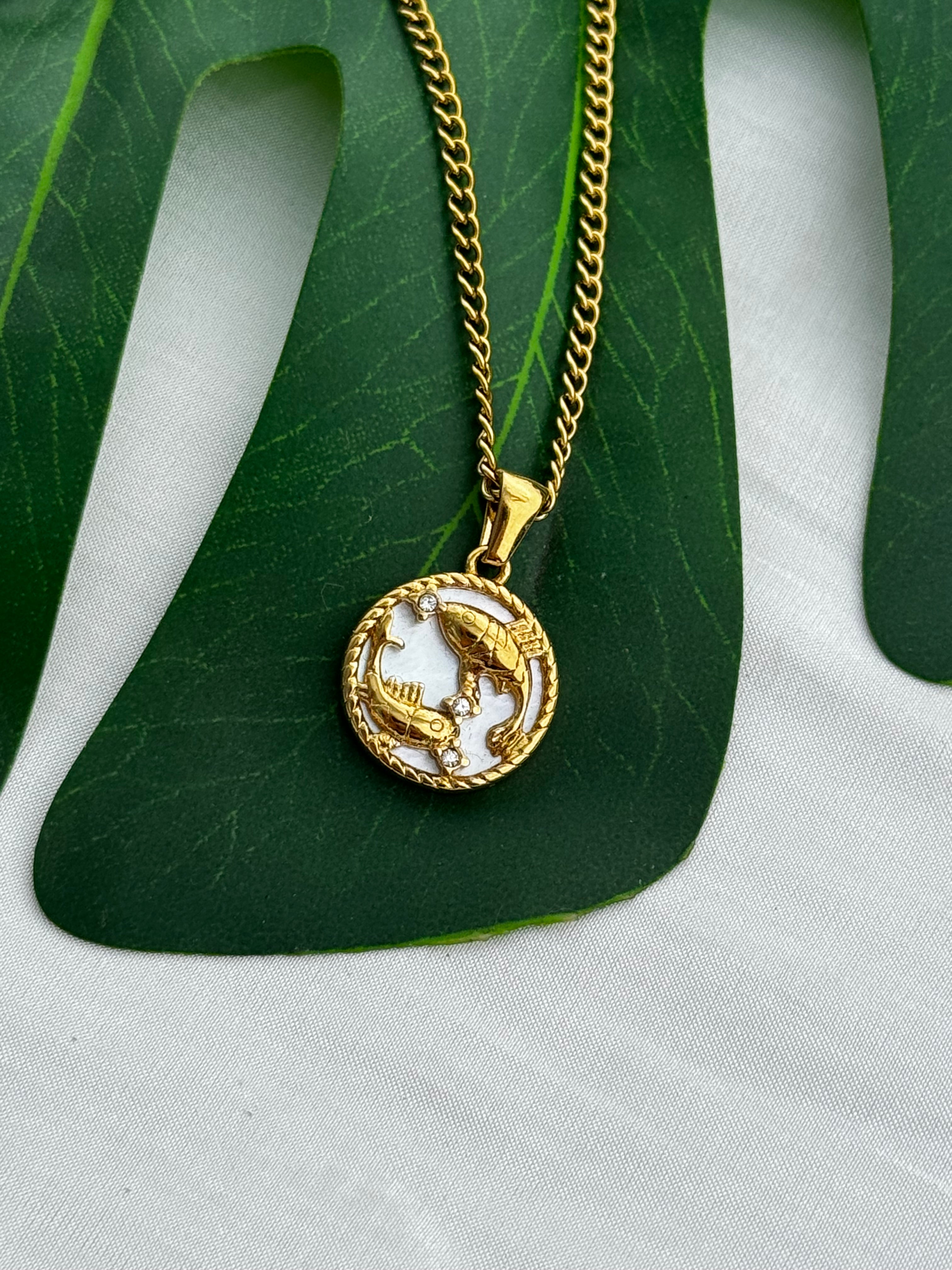 Mother Of Pearl Zodiac Necklaces