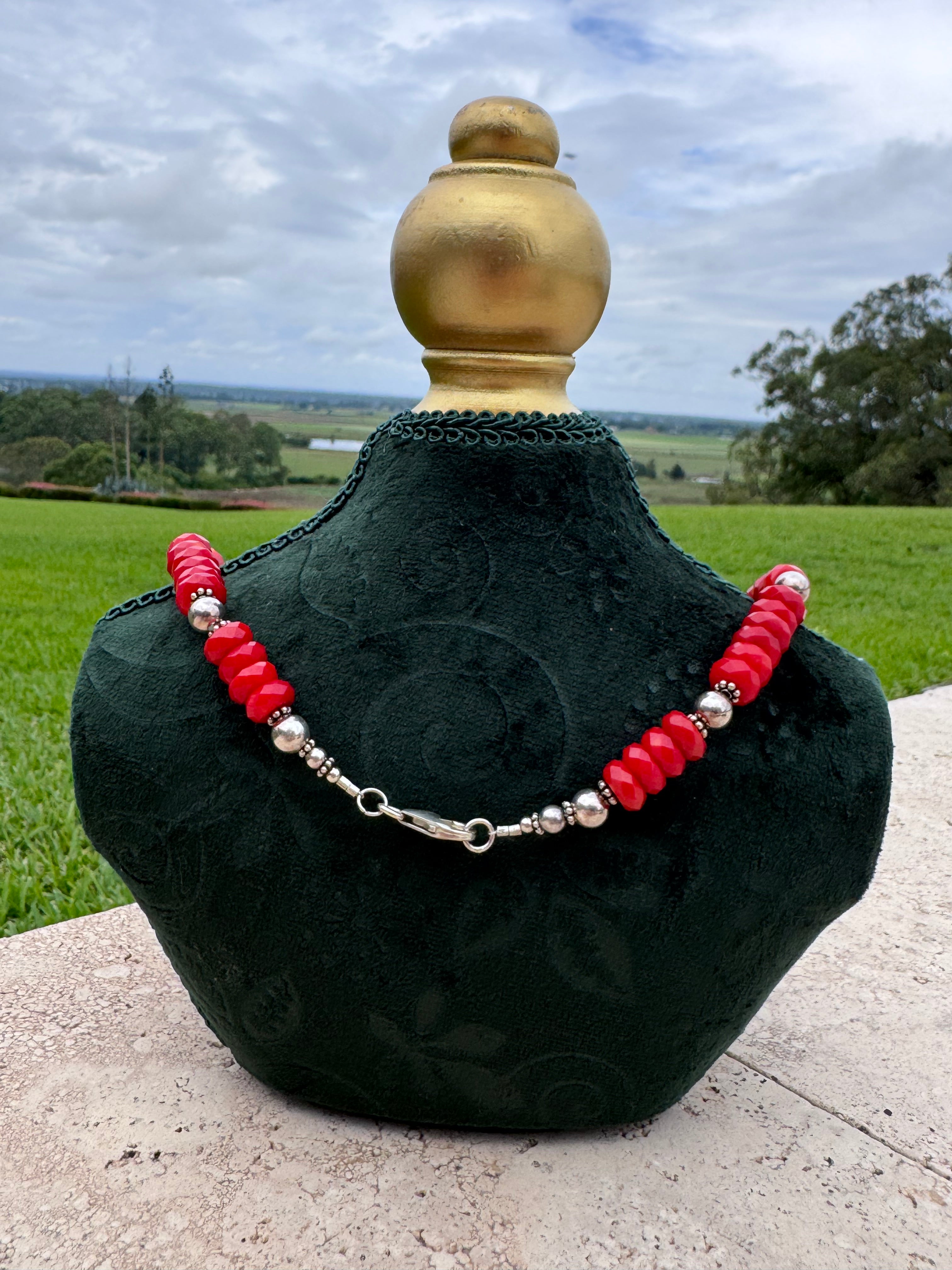 Red Coral Heart Necklace