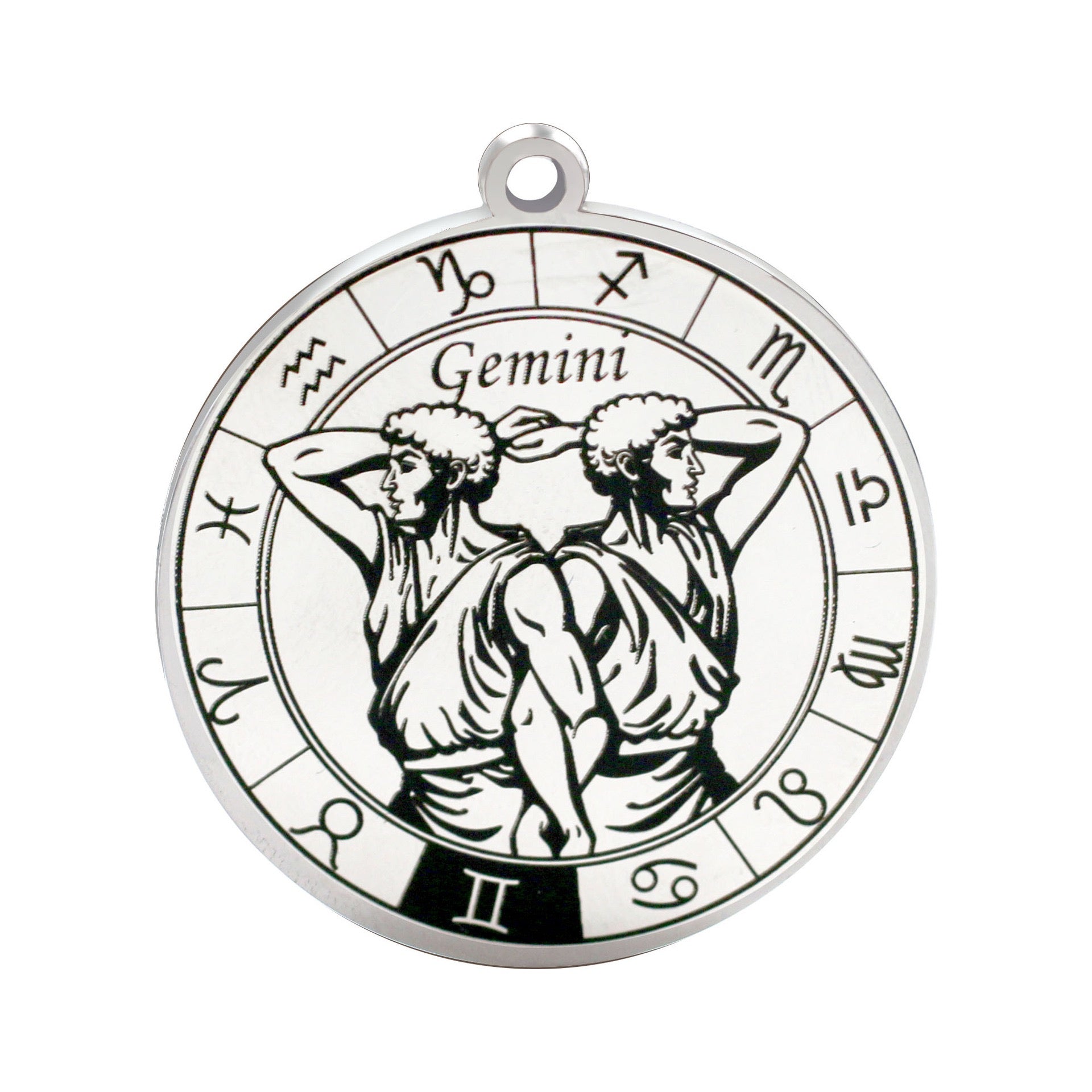 stainless steel zodiac pendant