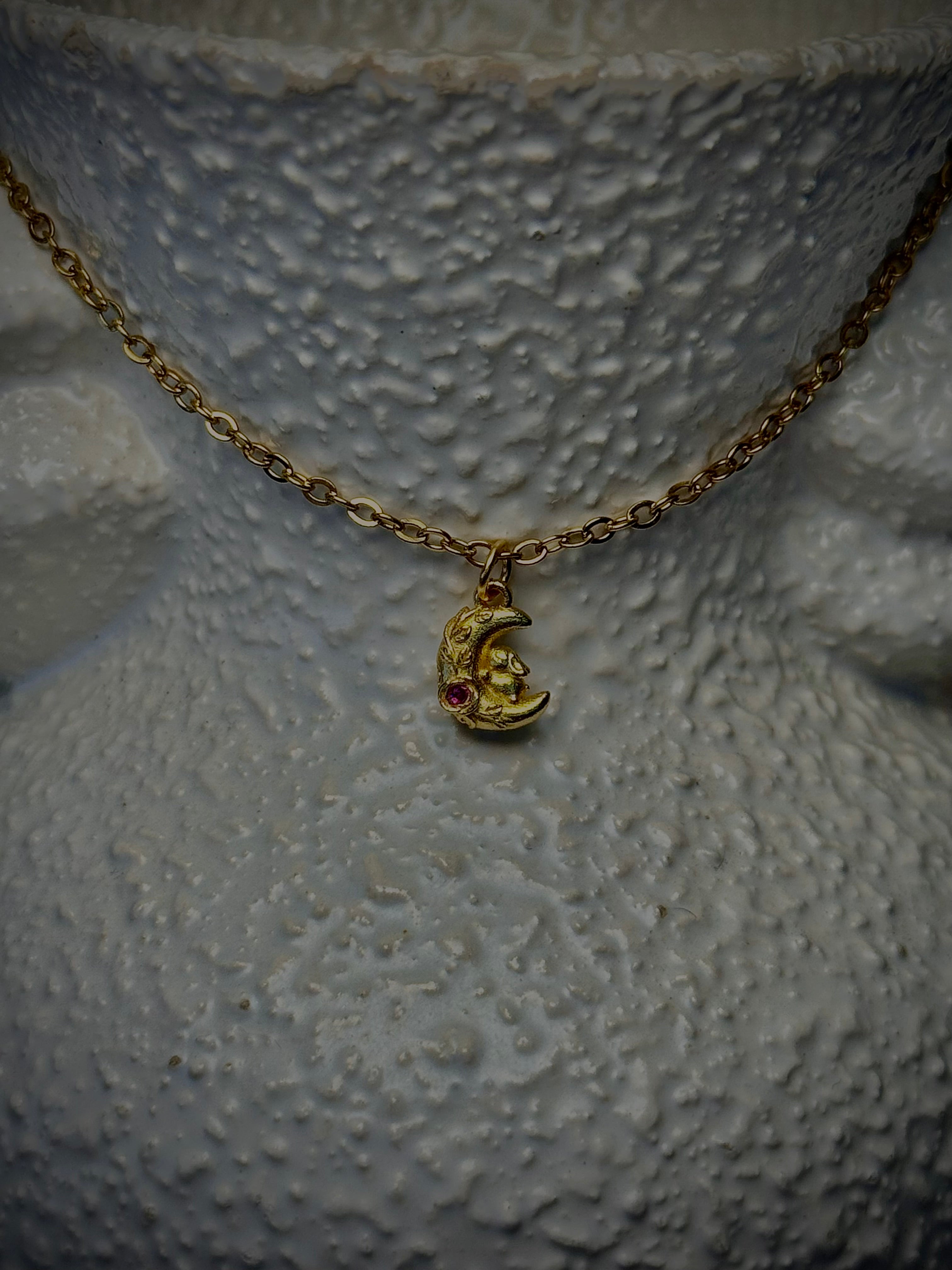 Bunny on Moon pendant MINI