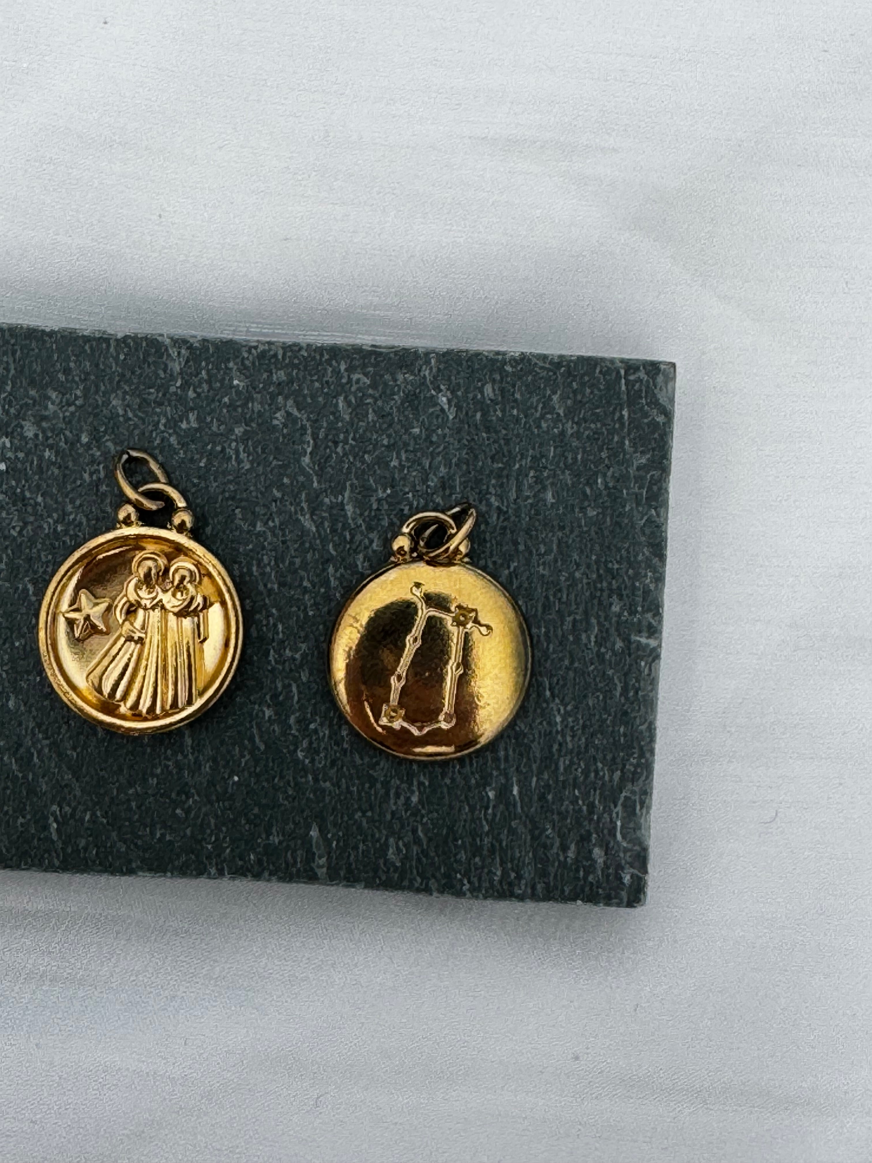12 Gold Zodiac and Constellation Star sign Coin Necklace