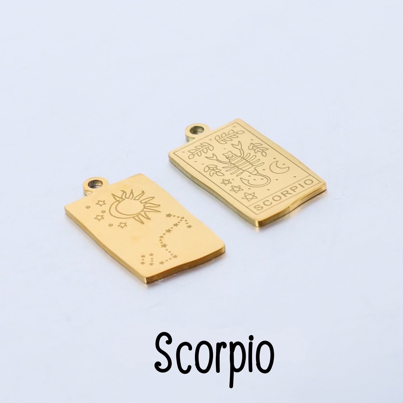 gold plated titanium steel zodiac sign pendant