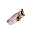 Load image into Gallery viewer, silver with oxidised gold plated froggy hug ring
