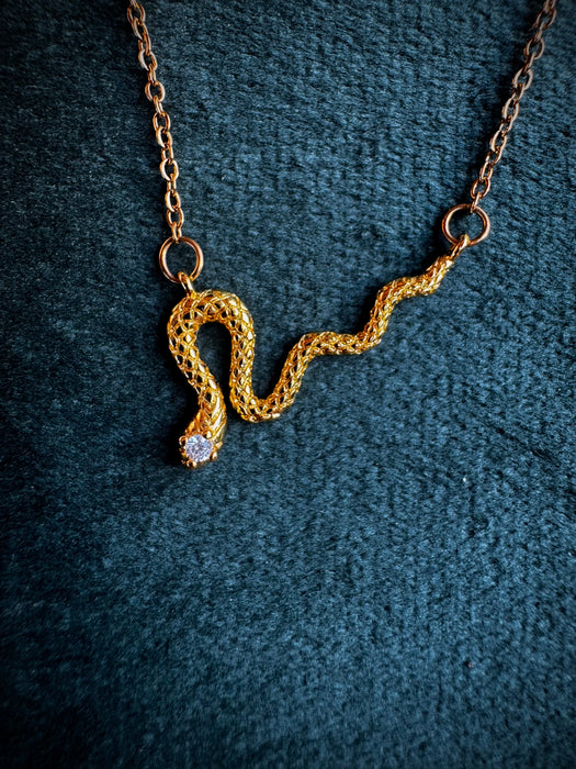 Woven Gold Snake Necklace