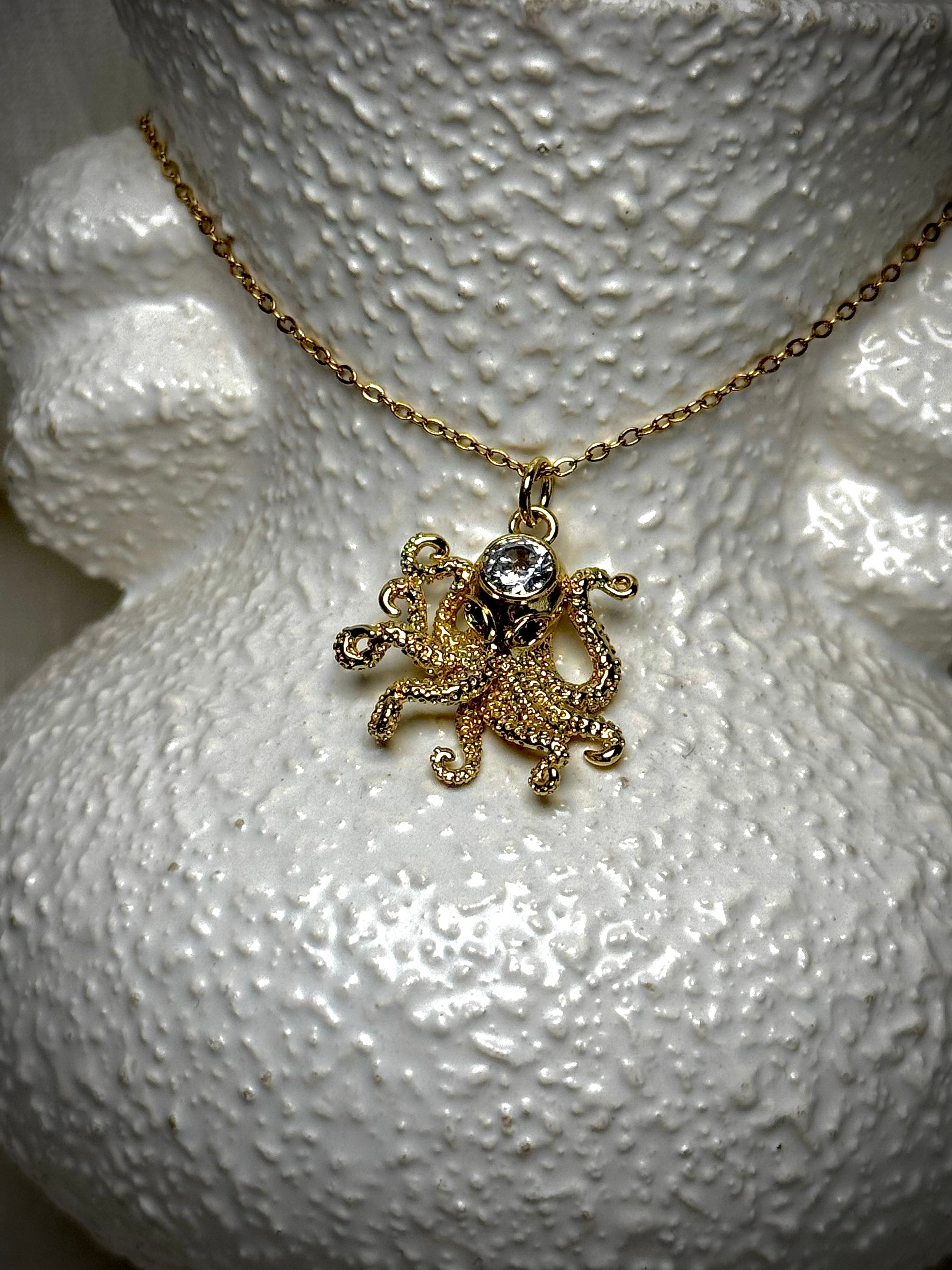 Gold Octopus Pendant