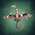 Load image into Gallery viewer, Celtic fantasy dragon enameled Brooch
