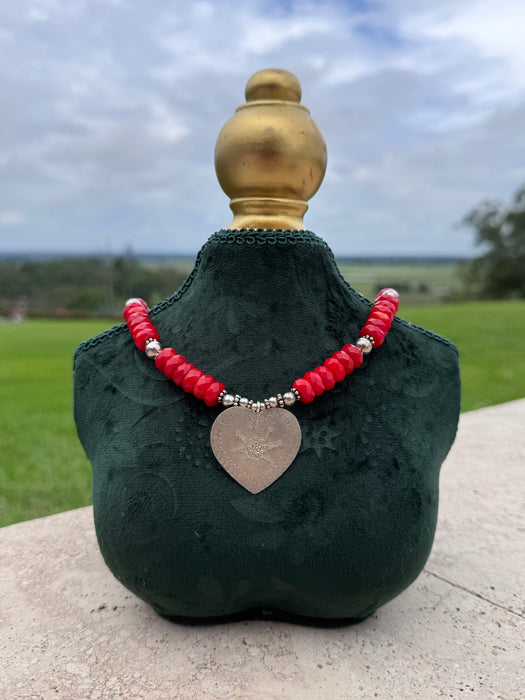 Red Coral Heart Necklace