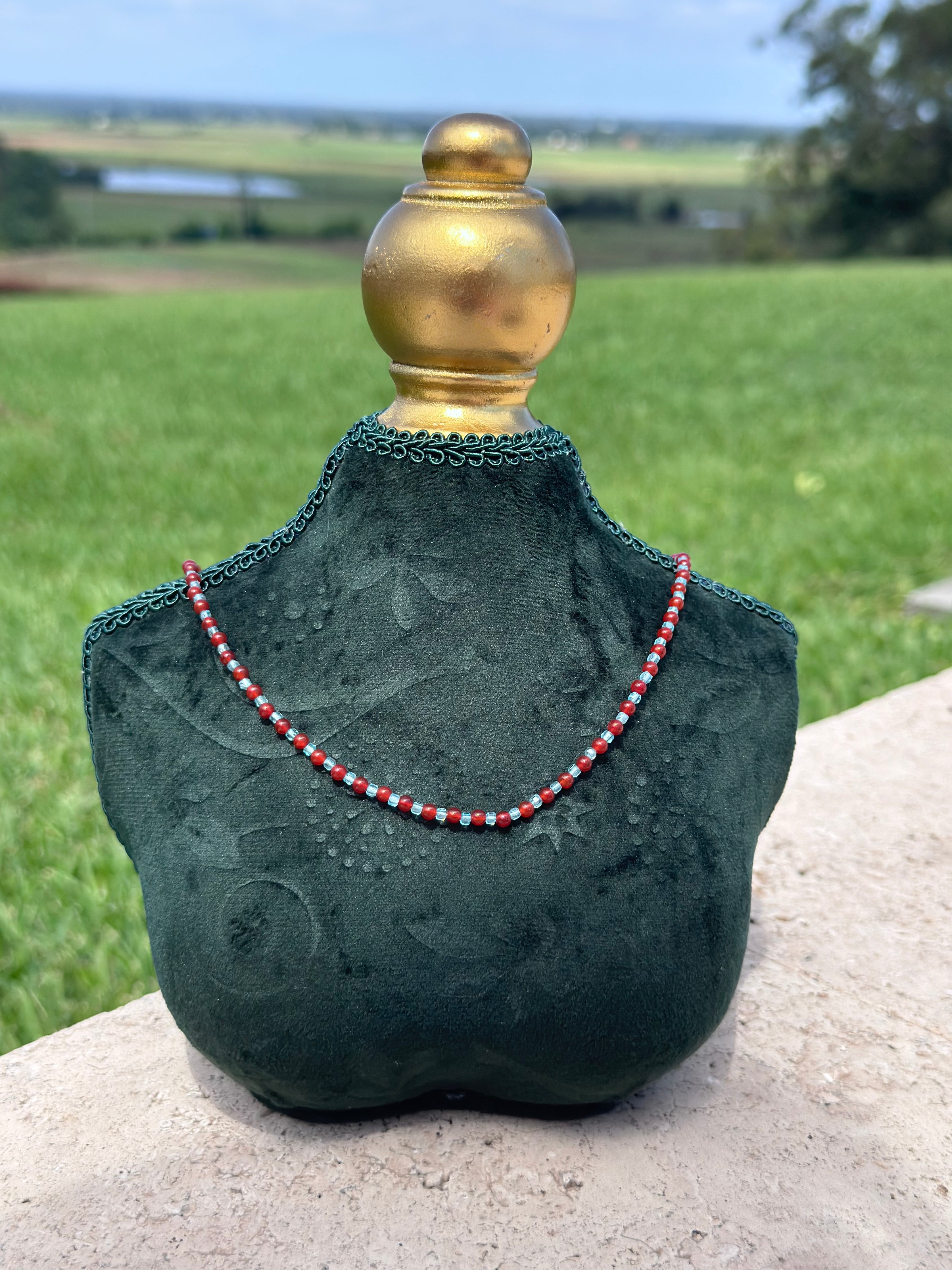 Aquamarine x Carnelian Necklace