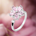 Load image into Gallery viewer, Silver Pink Flower Fidget Ring
