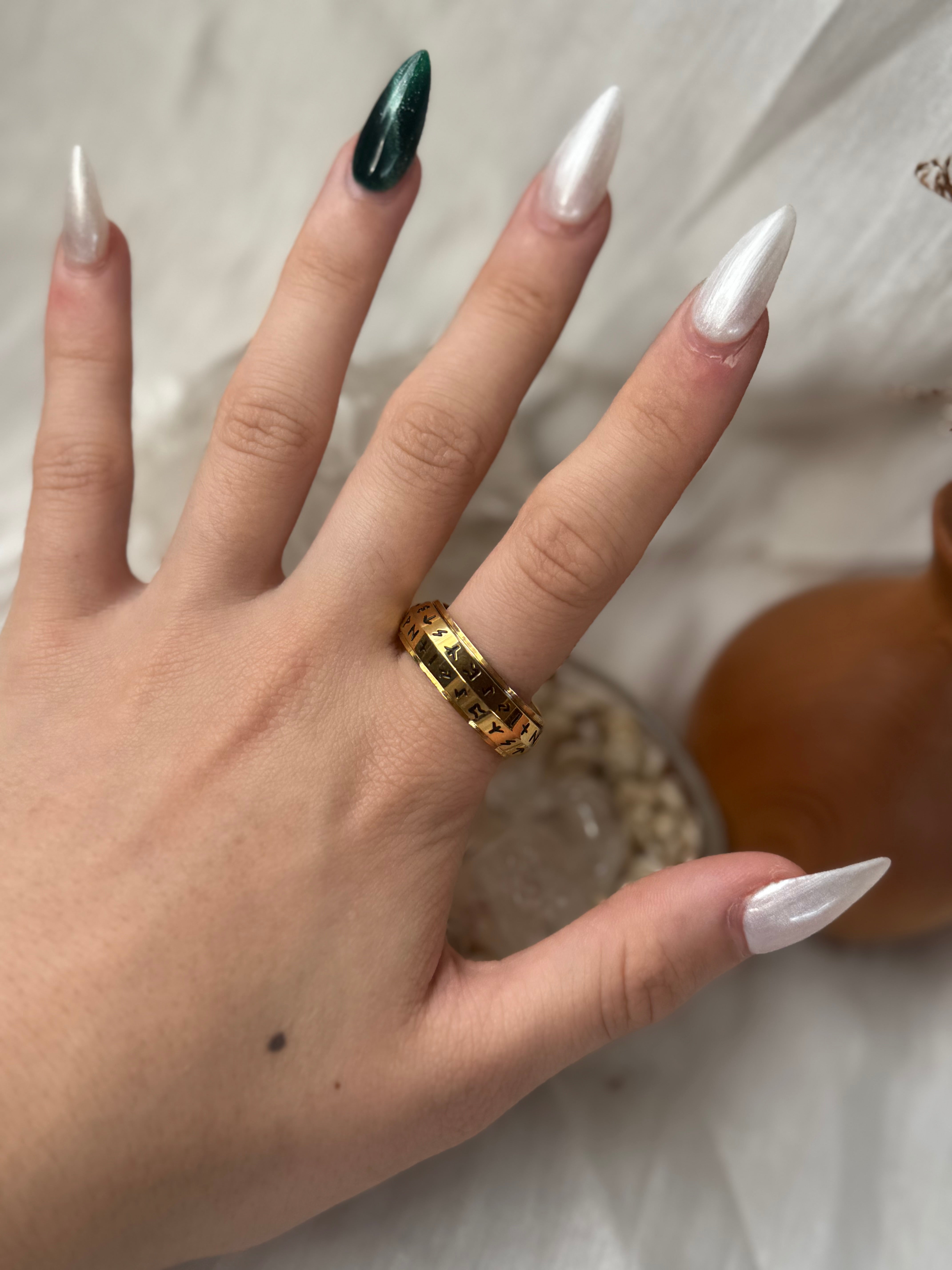 8mm Ancient Viking Fidget Ring - Barrel Shape