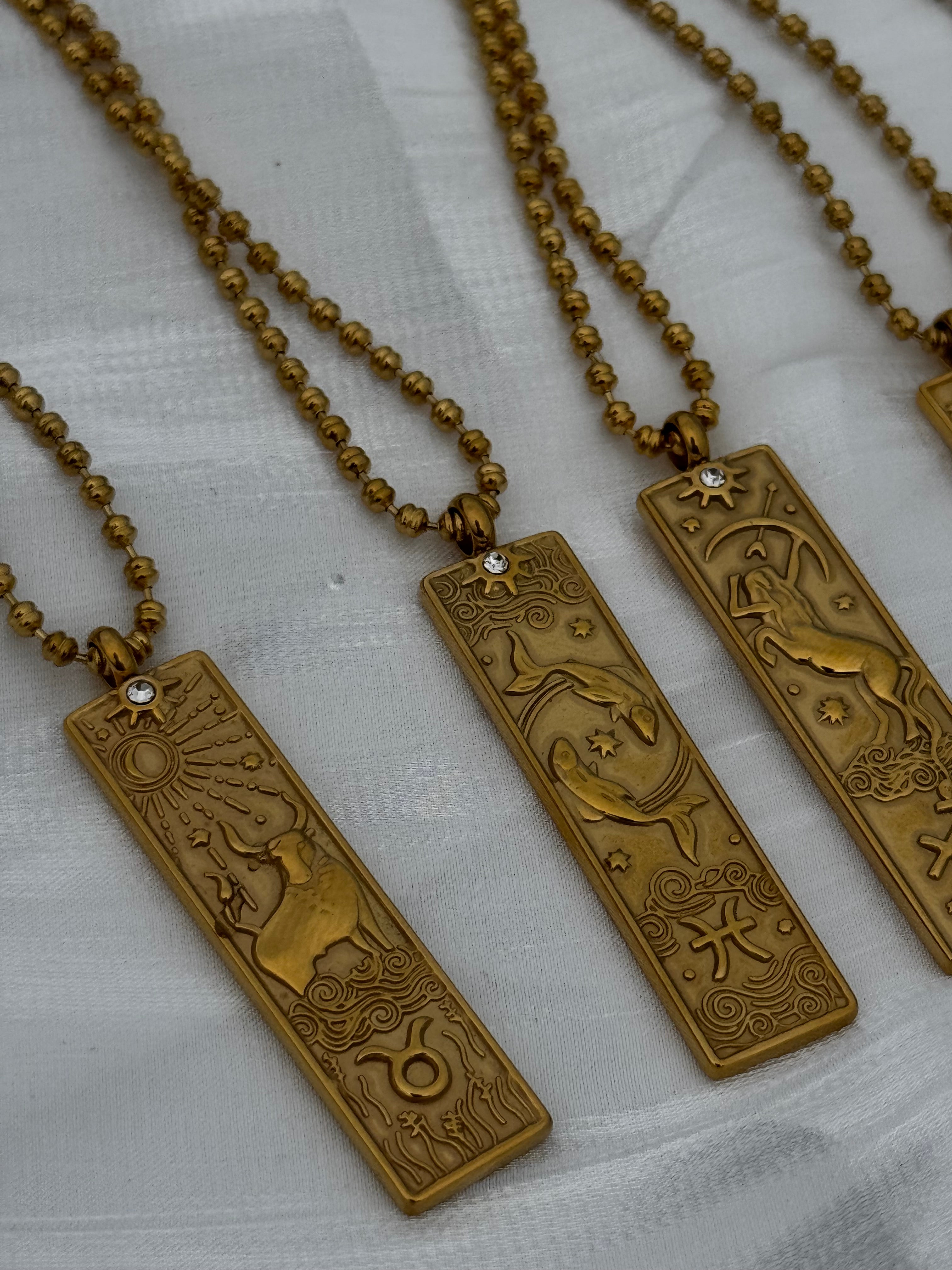 12 Zodiac Tarot Goddess Necklaces