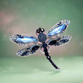 Load image into Gallery viewer, Celtic fantasy sparkling dragonfly enameled Brooch
