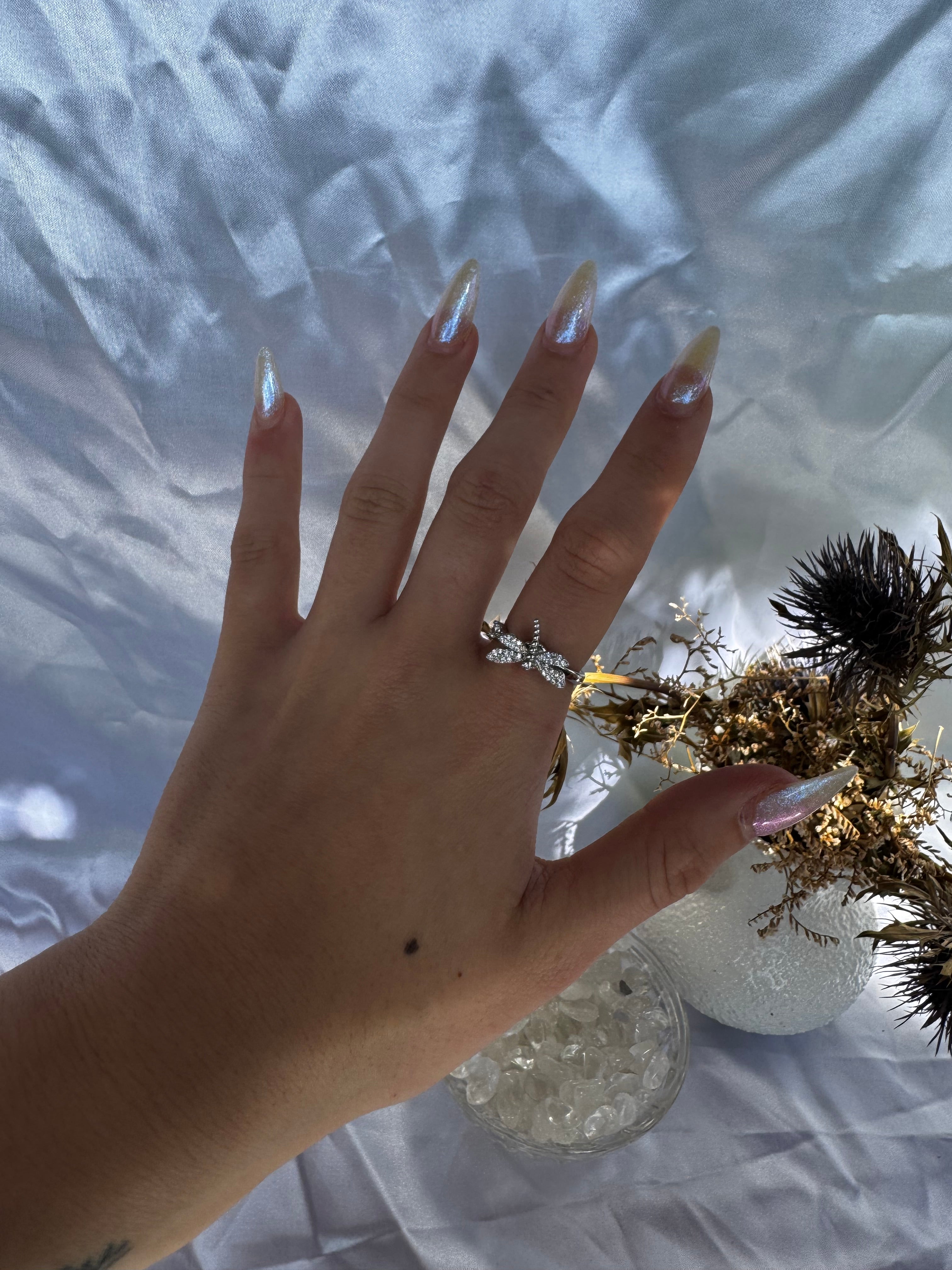 Silver Dragonfly Fidget Ring