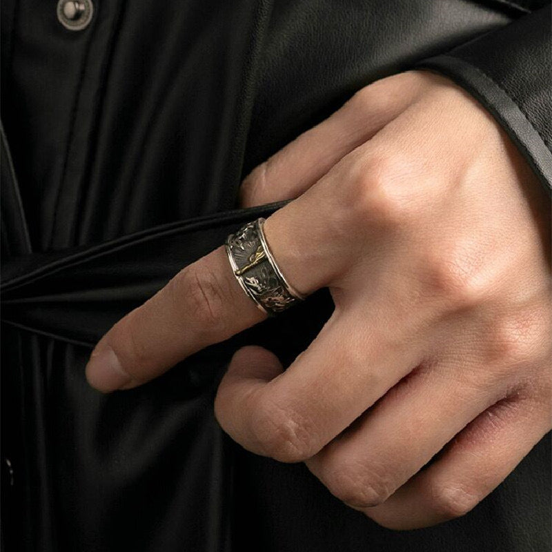 silver one piece luffy ring