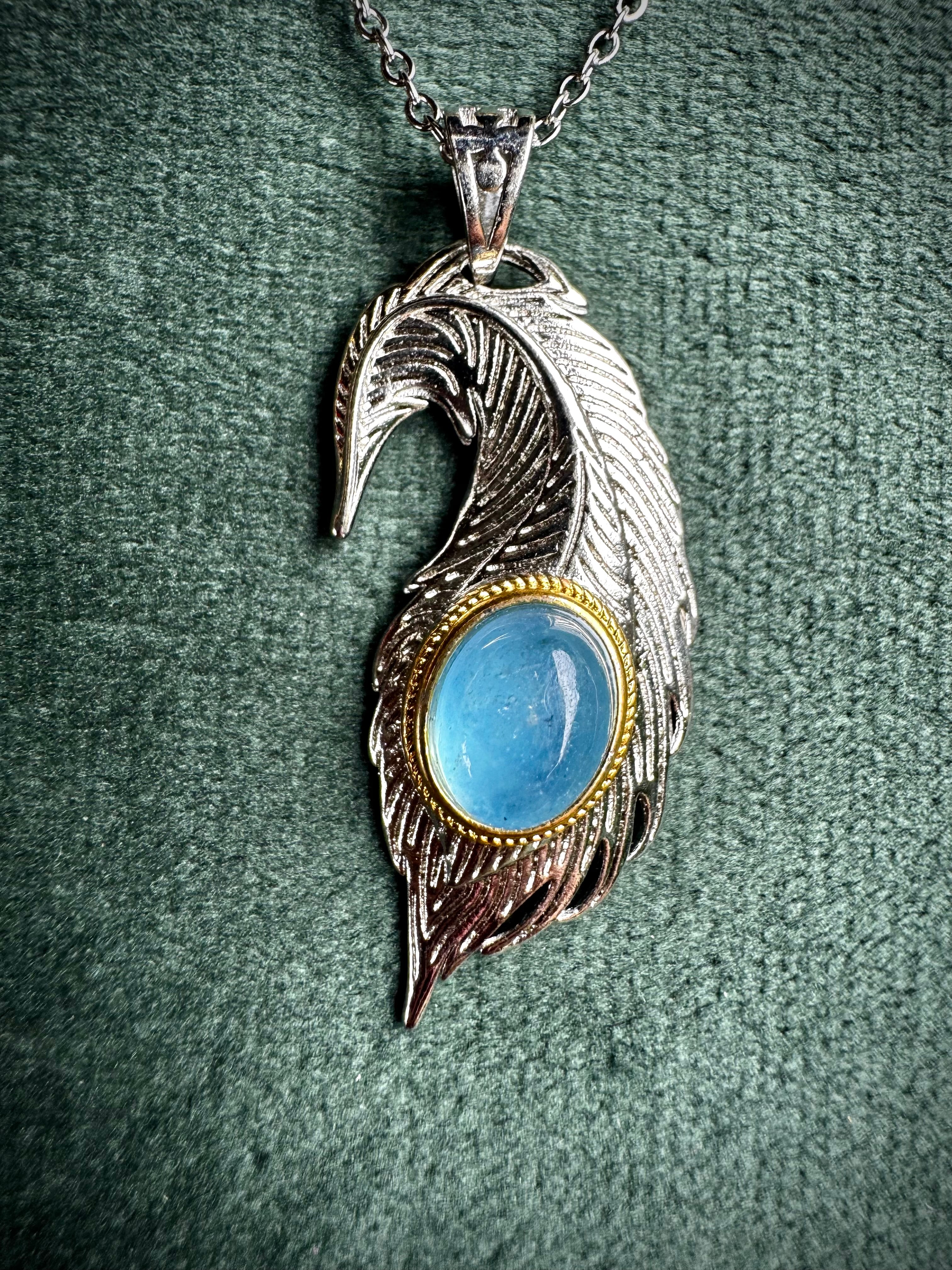 Charorite and Aquamarine Feathers