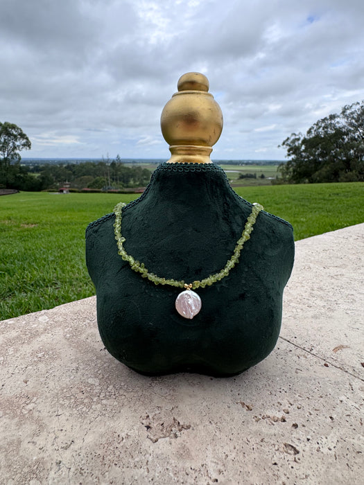 Peridot & Pearl Mermaid necklace