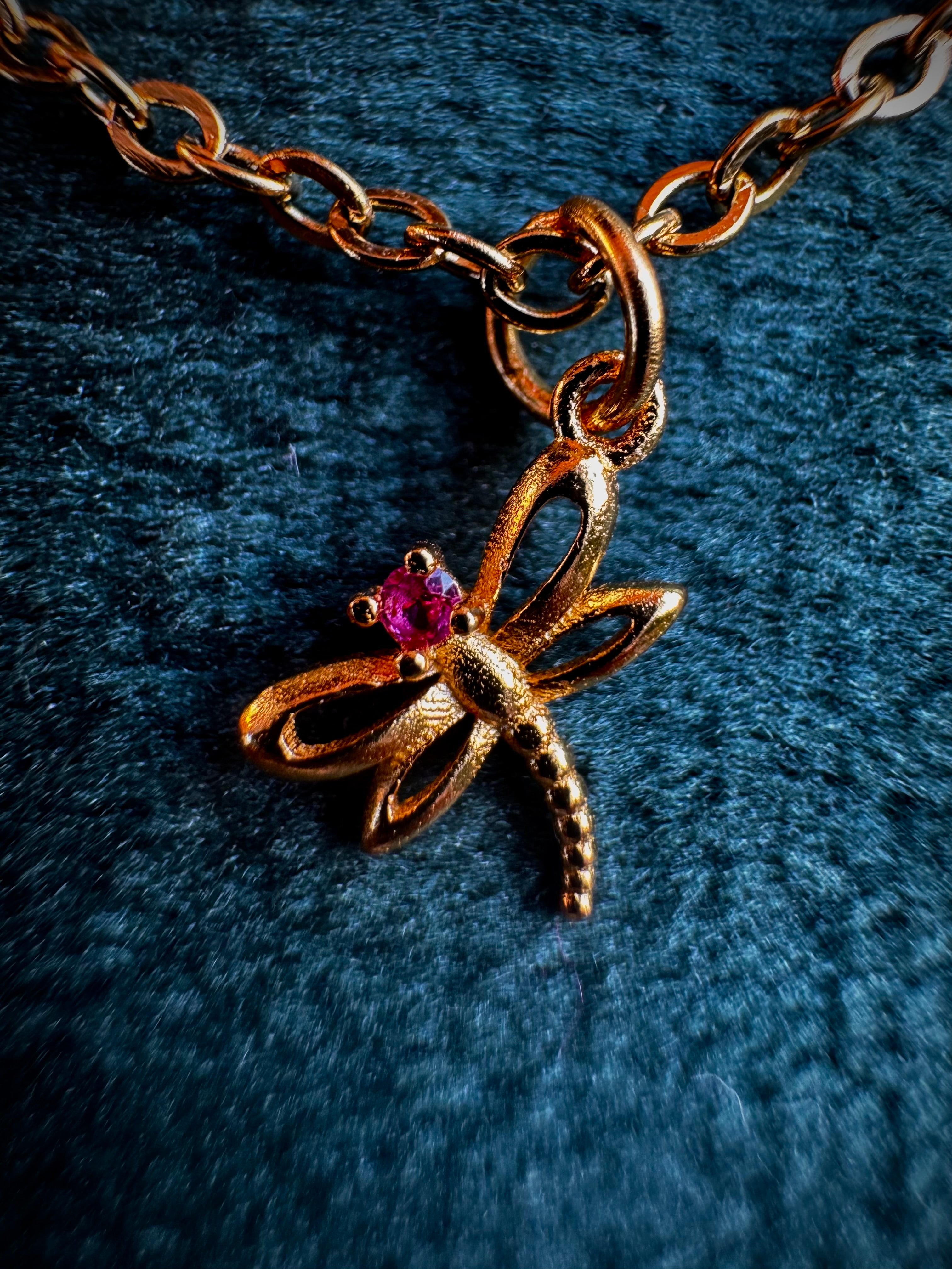 MINI Ruby Dragonfly Necklace