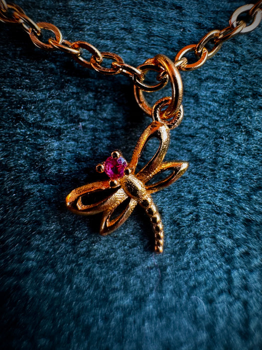 MINI Ruby Dragonfly Necklace