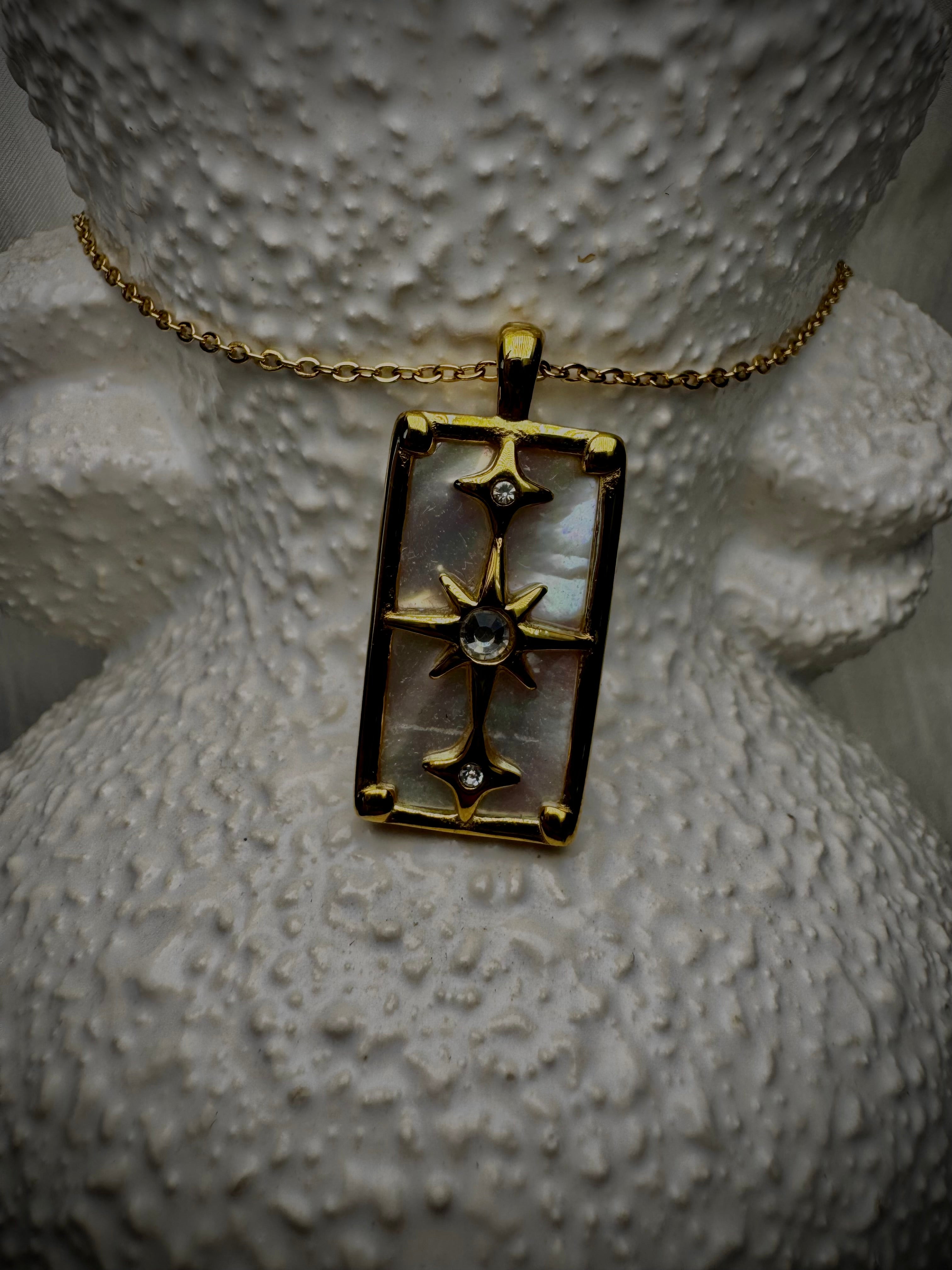 Mother of Pearl Star Tarot Pendant