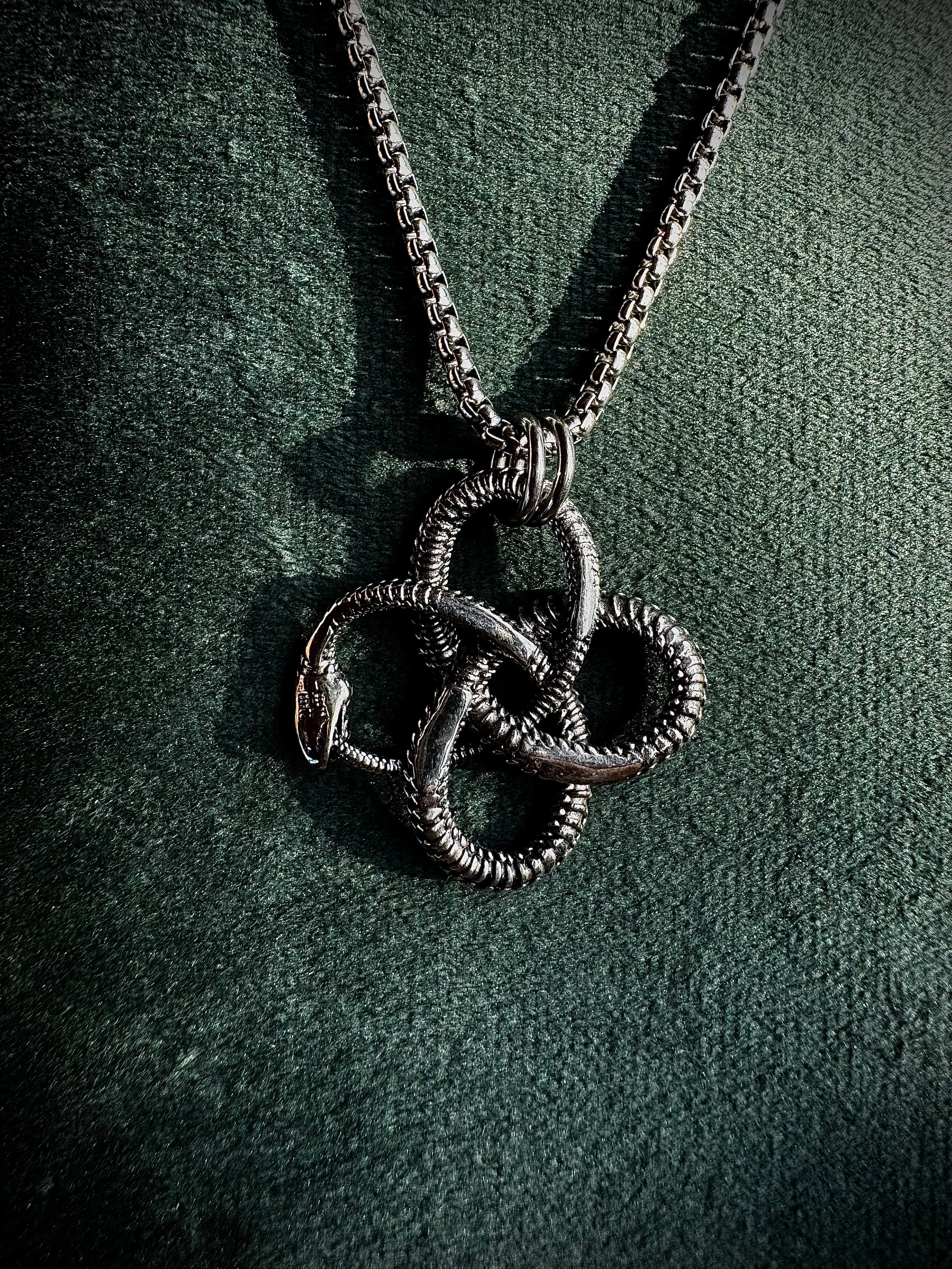 Gold or Silver Ouroboros Stainless Steel Pendant