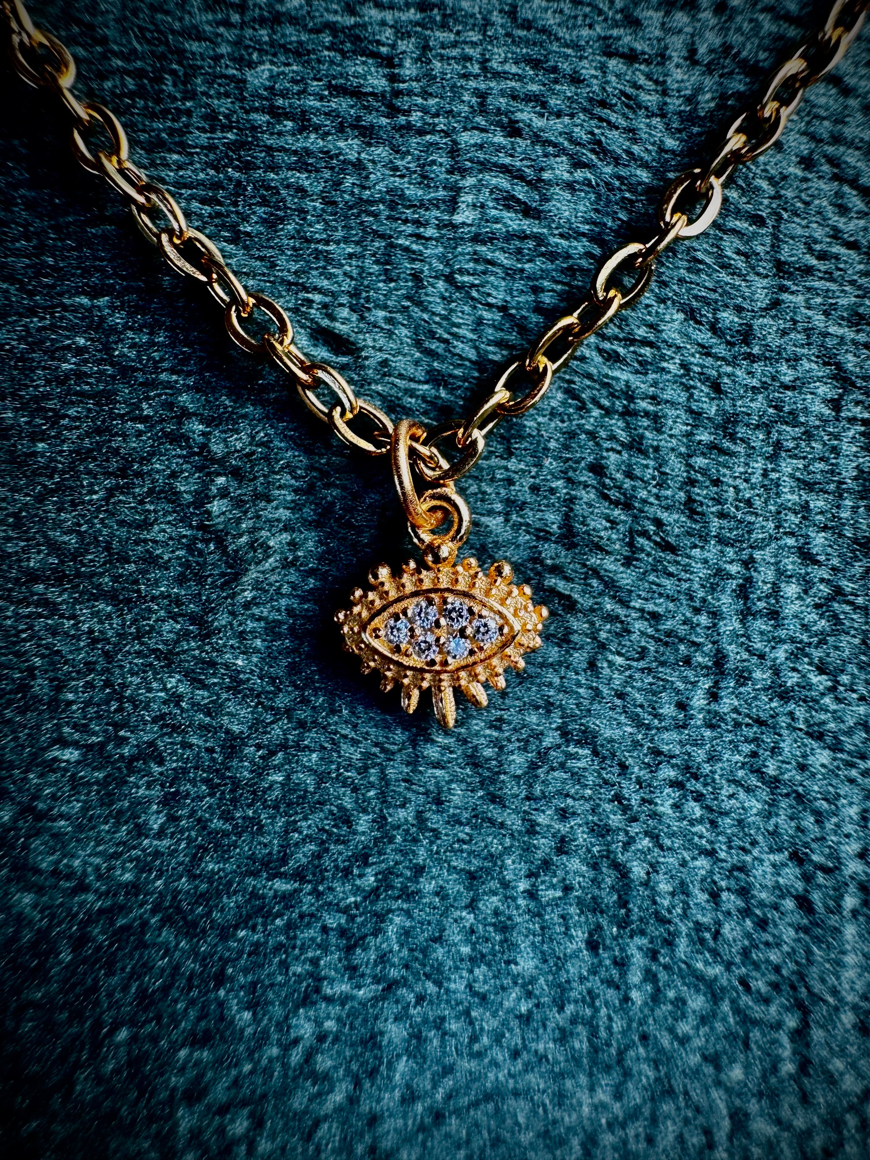 MINI Gold Evil Eye S925