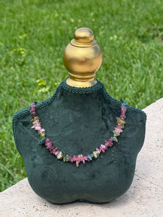 Watermelon Tourmaline Chip Necklace