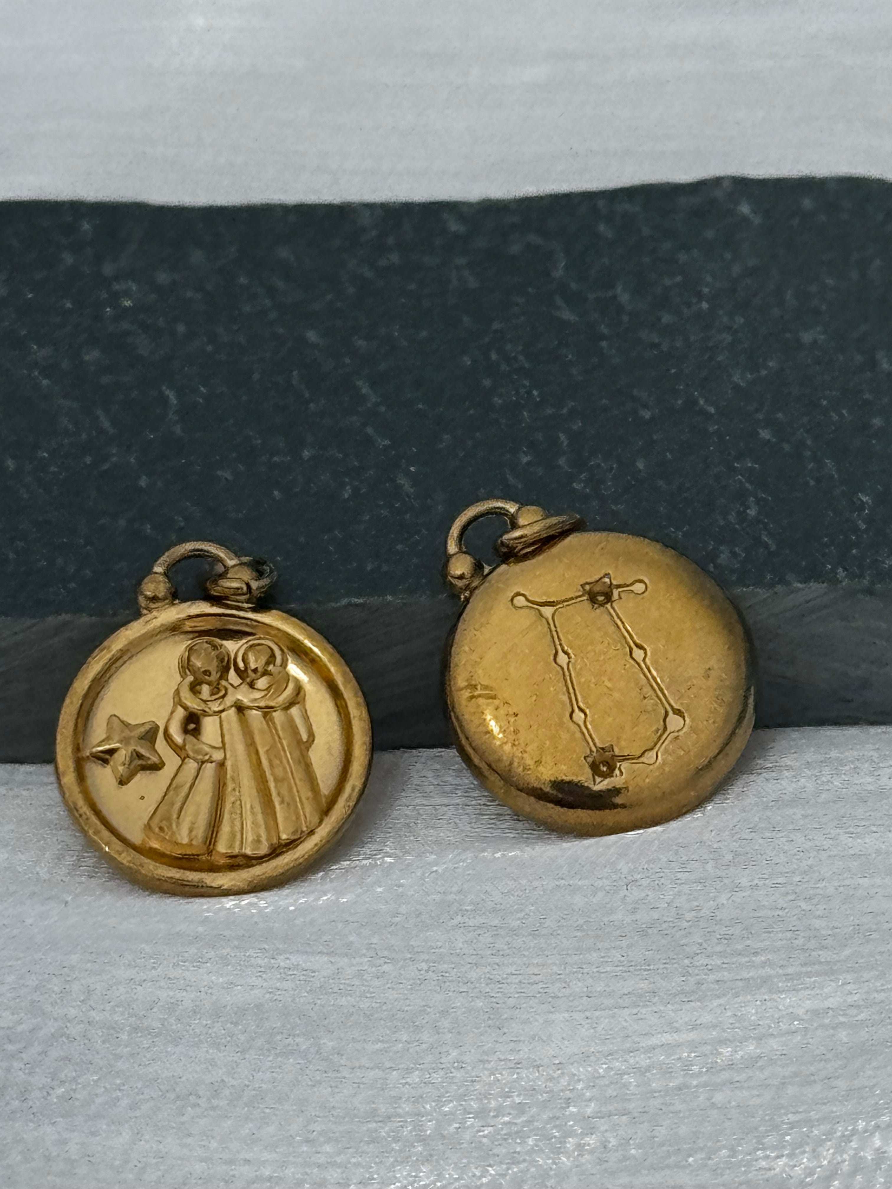 12 Gold Zodiac and Constellation Star sign Coin Necklace