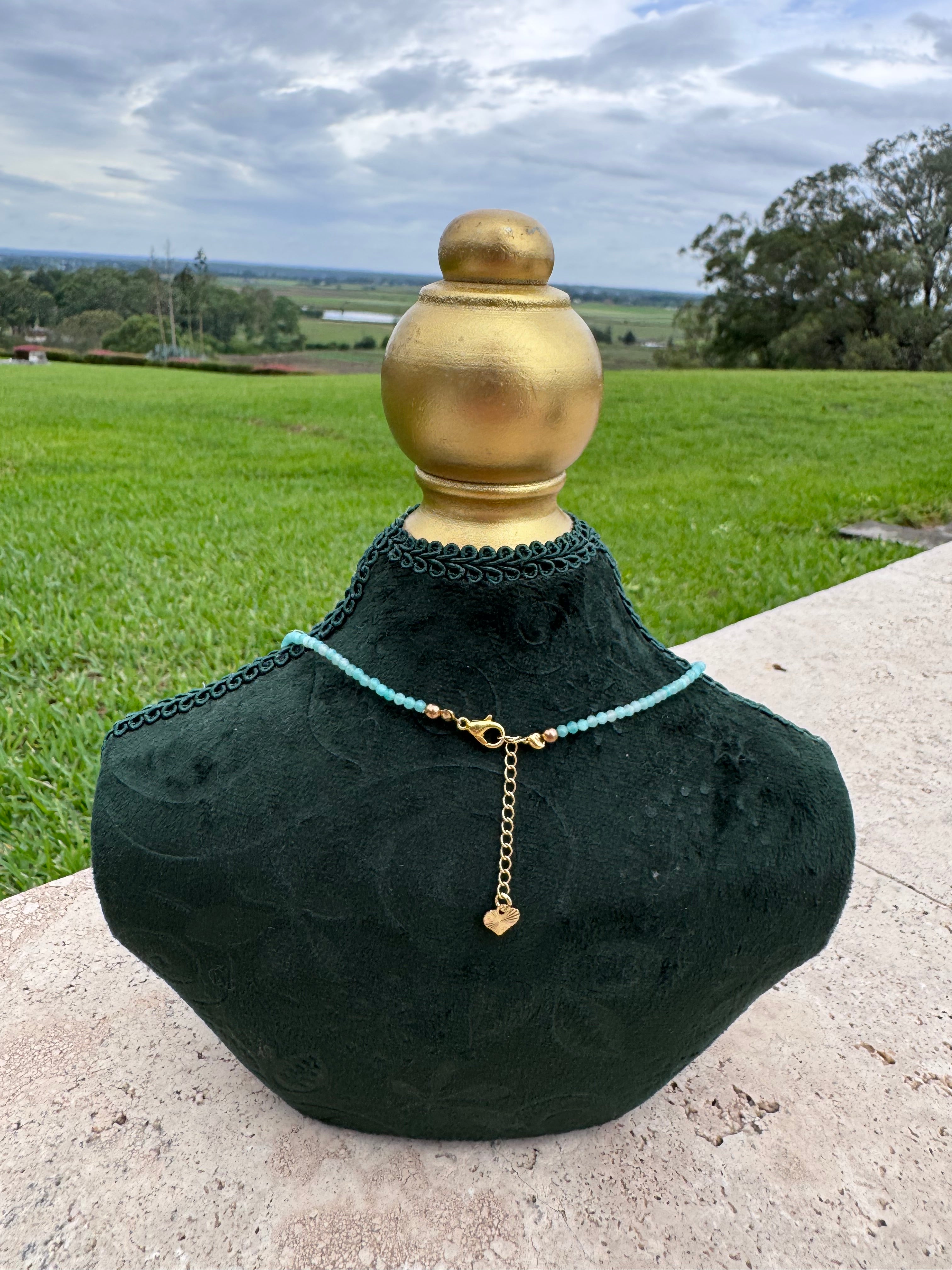 Amazonite & Clear Quartz Necklace