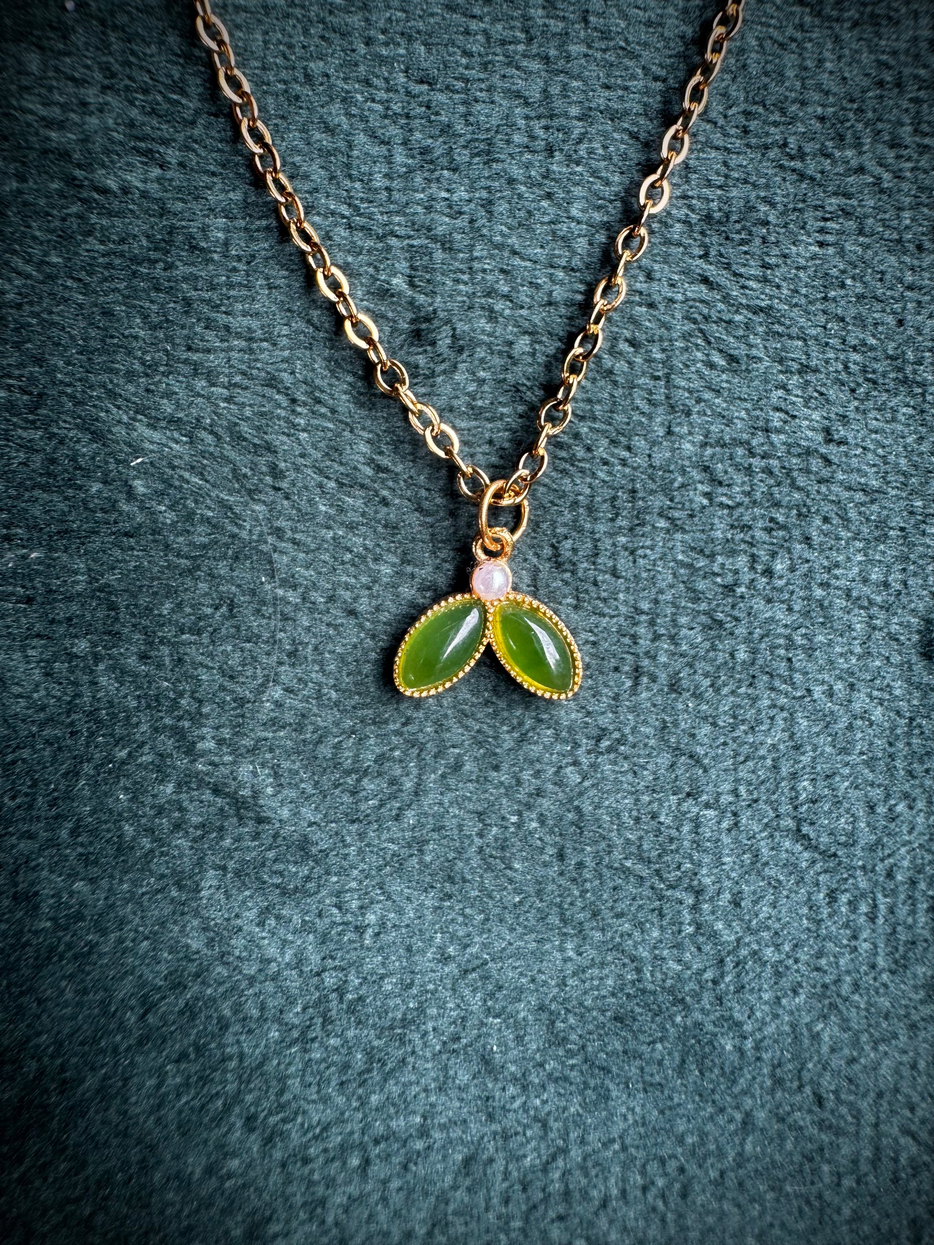 MINI Jade Leaf Necklace