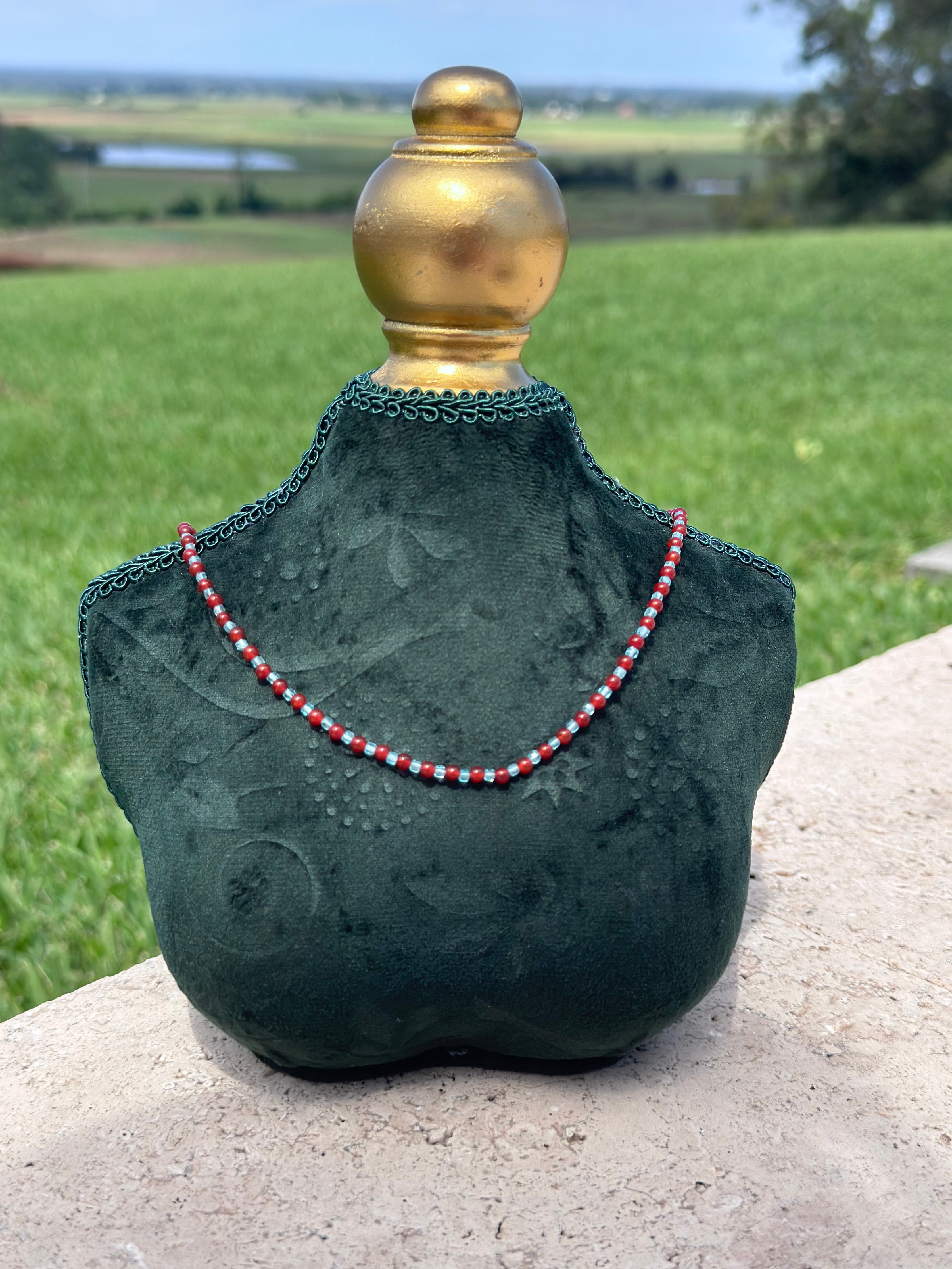 Aquamarine x Carnelian Necklace