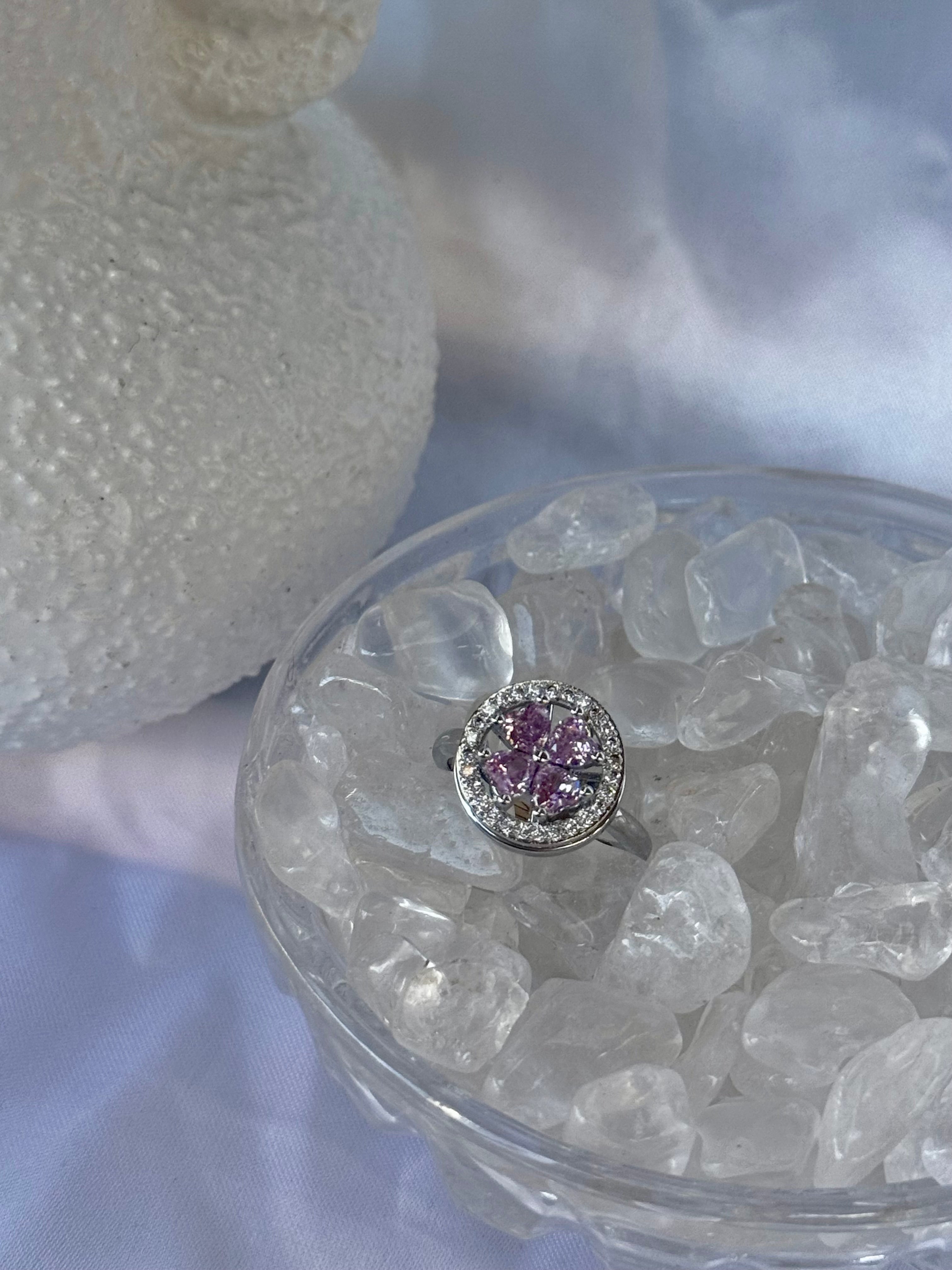 Pink 4 Leaf Clover Fidget Ring