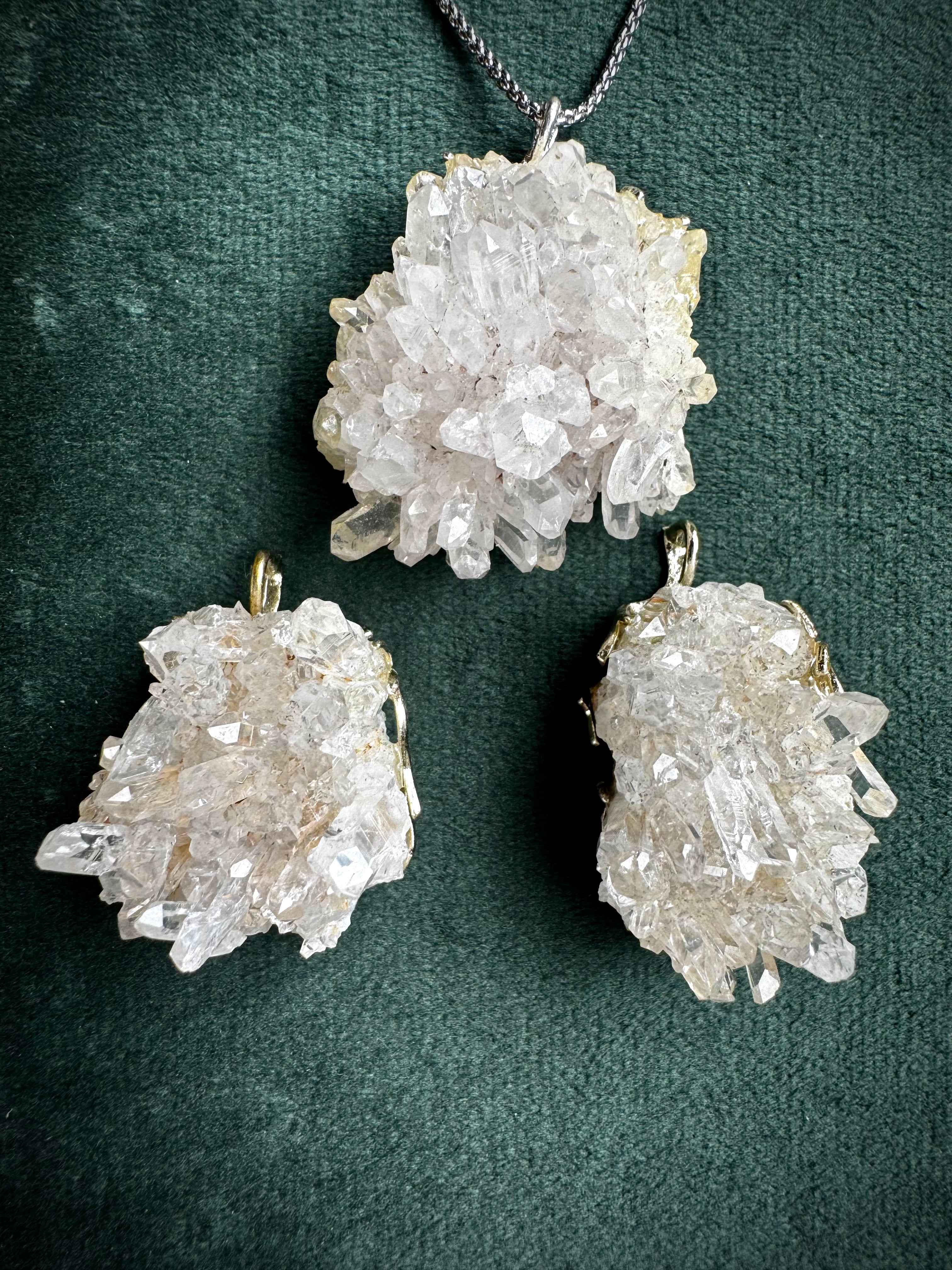 S925 clear Quartz Clusters