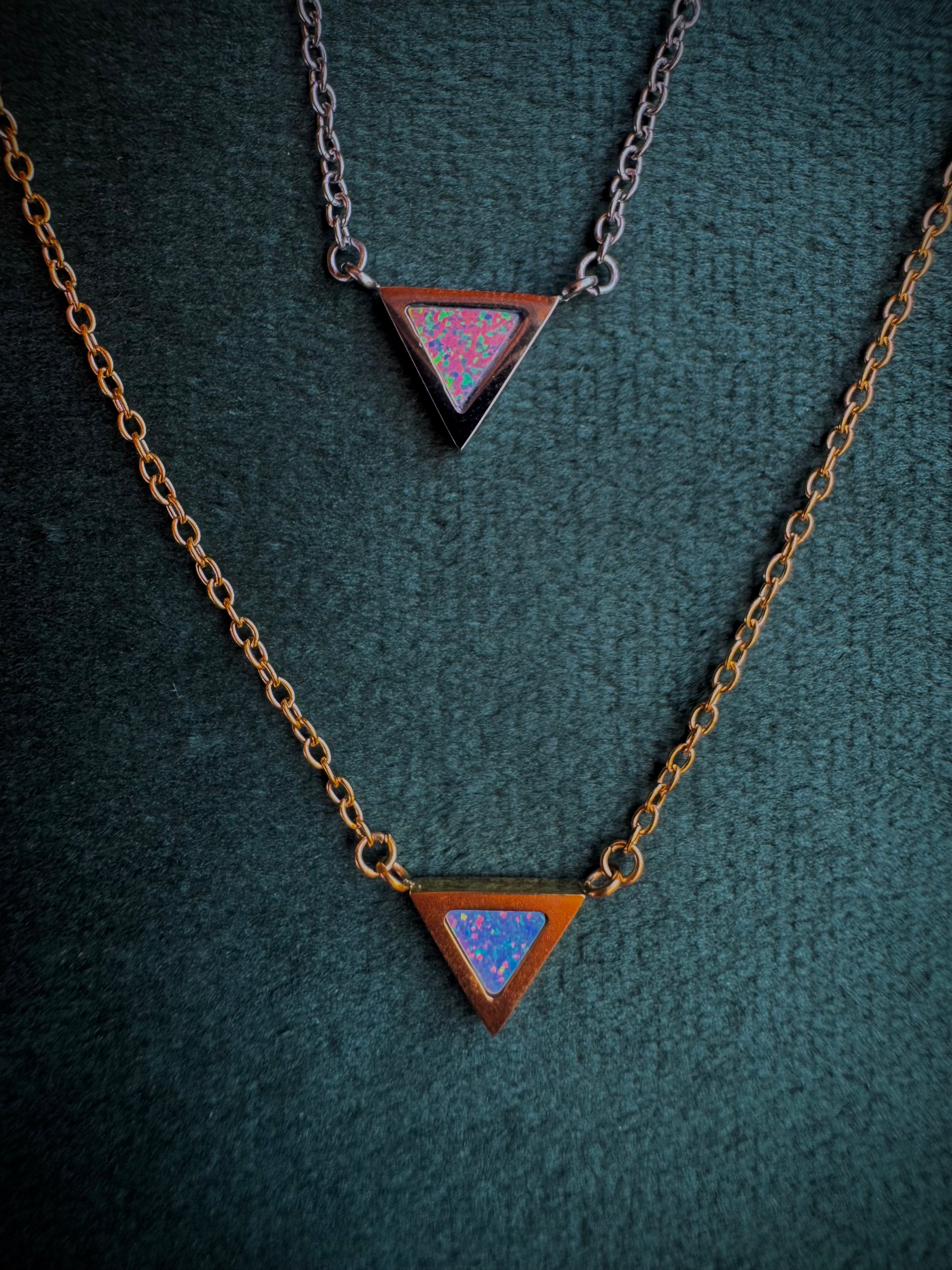 MINI Opal triangle Necklace