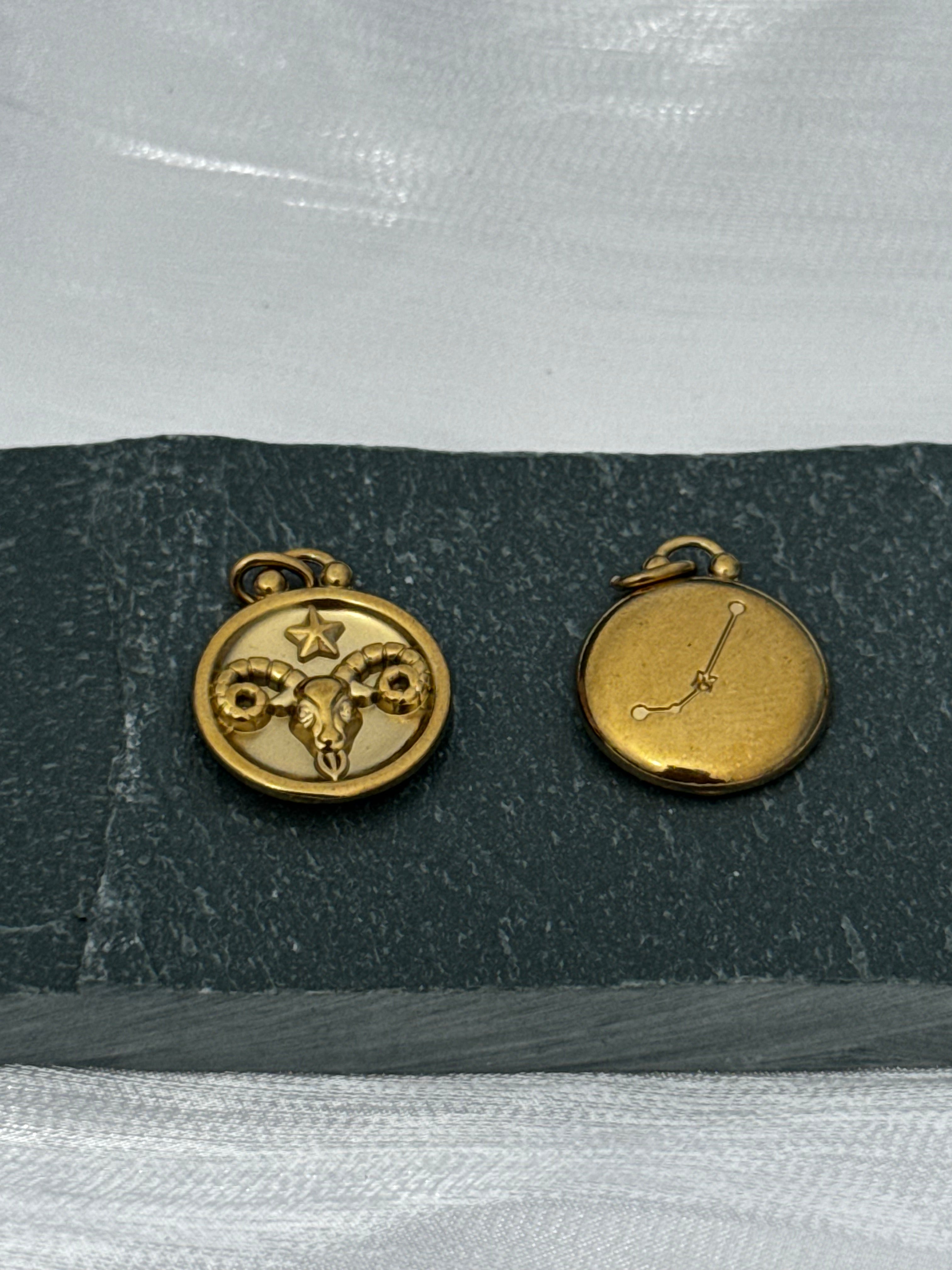 12 Gold Zodiac and Constellation Star sign Coin Necklace