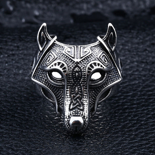 silver wolf mask ring