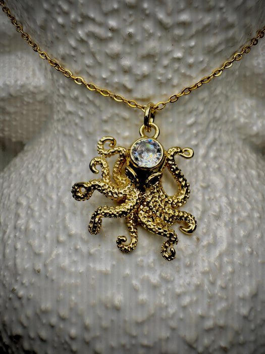 Gold Octopus Pendant