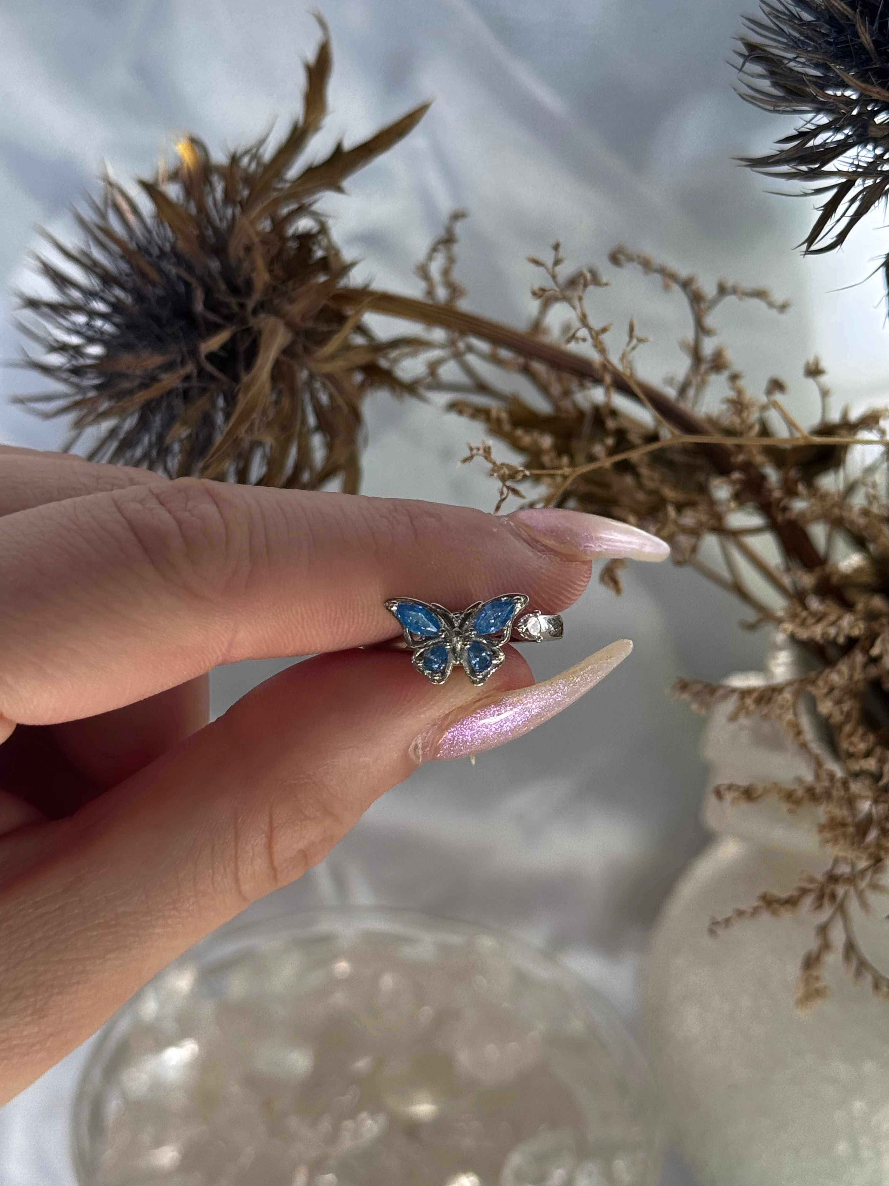 Silver/Gold Butterfly Fidget Ring