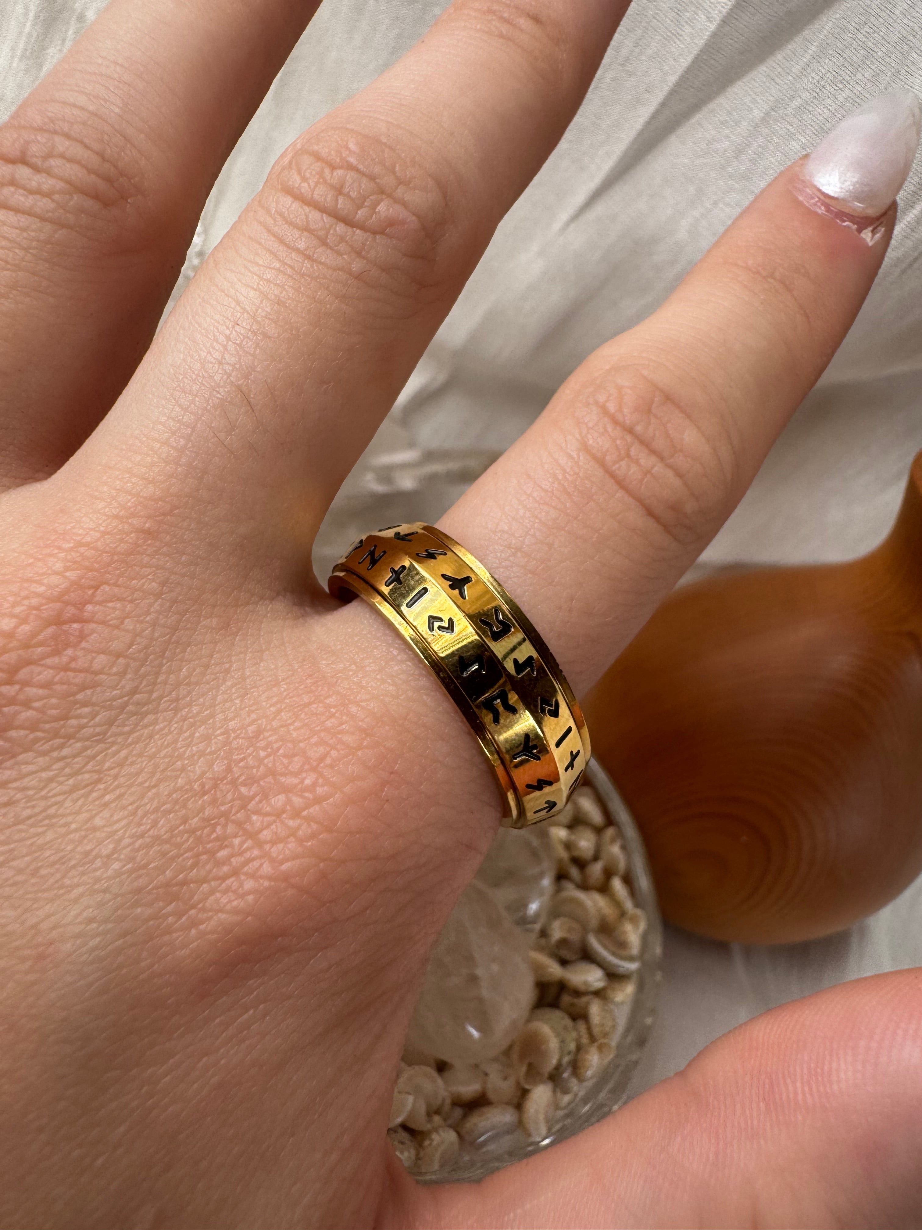 8mm Ancient Viking Fidget Ring - Barrel Shape