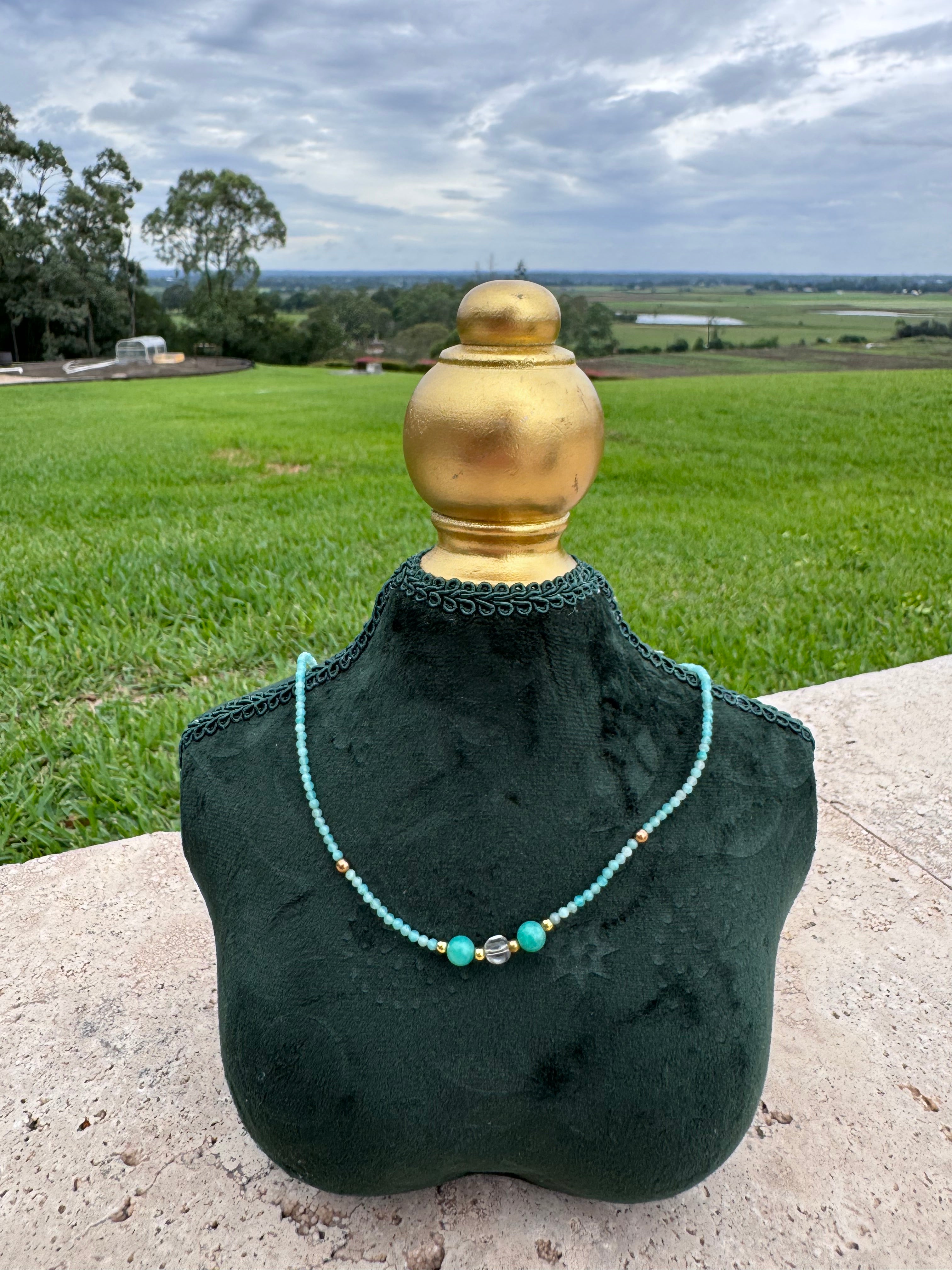 Amazonite & Clear Quartz Necklace